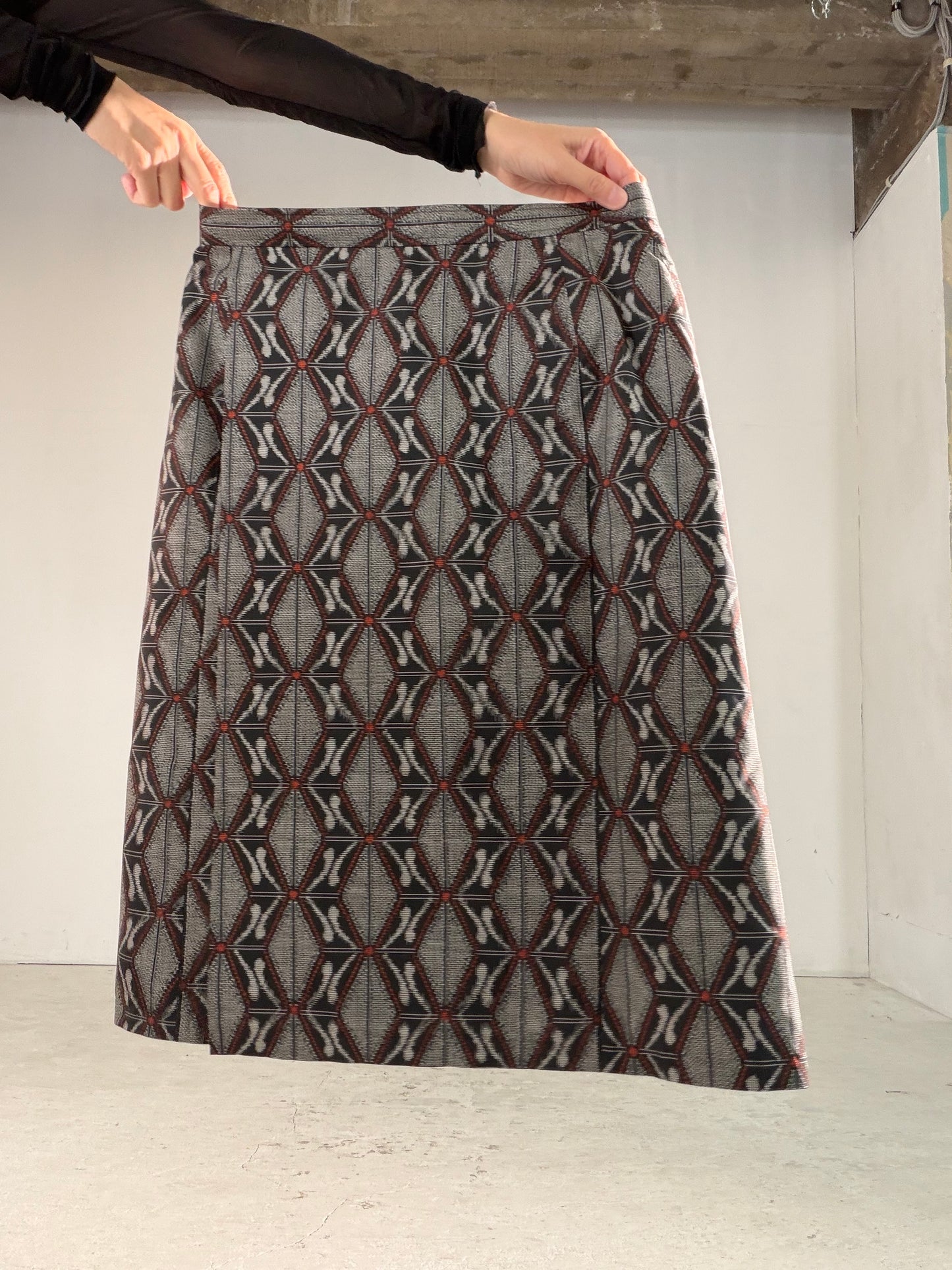Vintage Tsumugi Haori & Kimono Skirt Set "AIC002" — Upcycled from Japanese Kimono