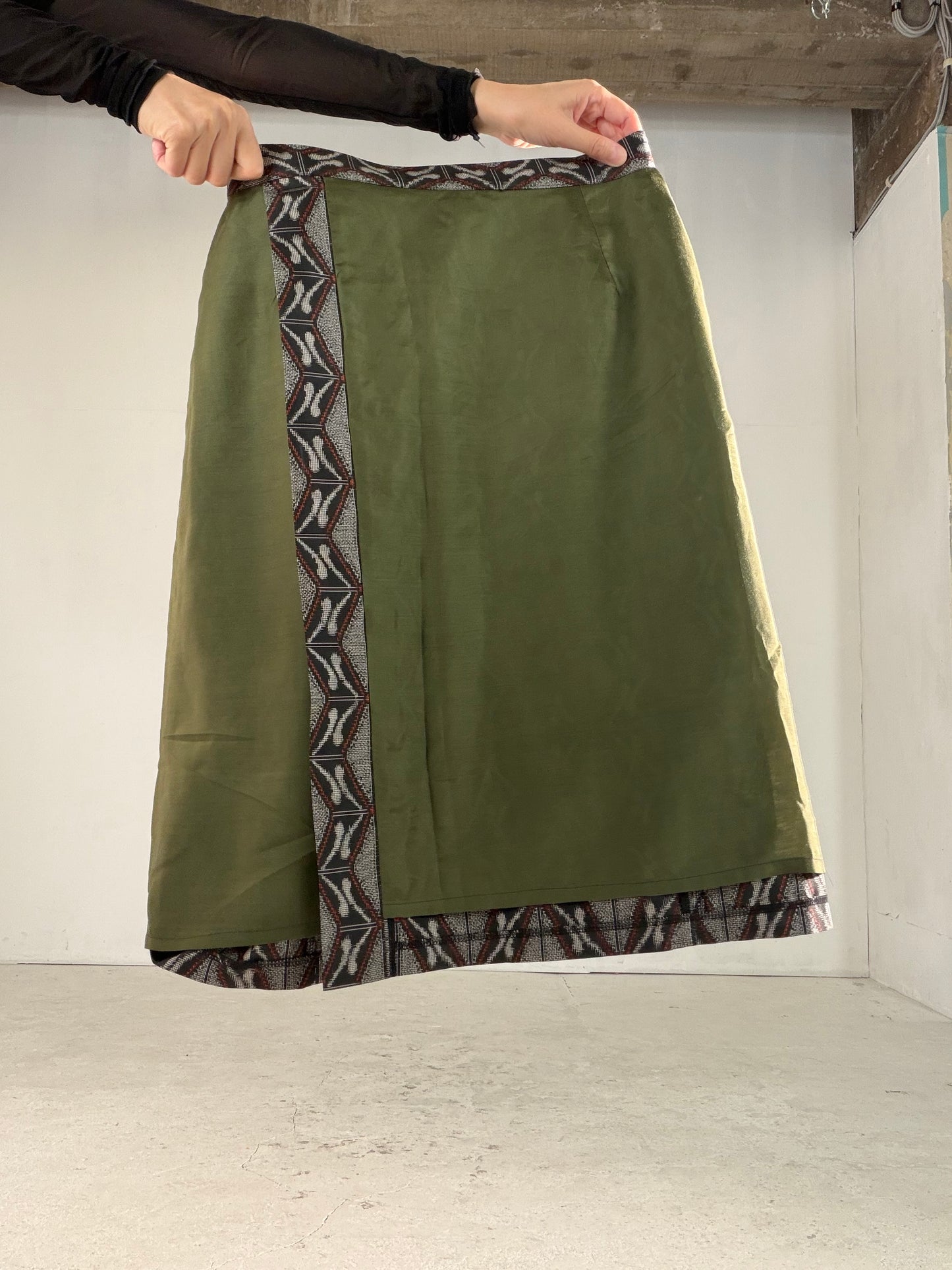 Vintage Tsumugi Haori & Kimono Skirt Set "AIC002" — Upcycled from Japanese Kimono