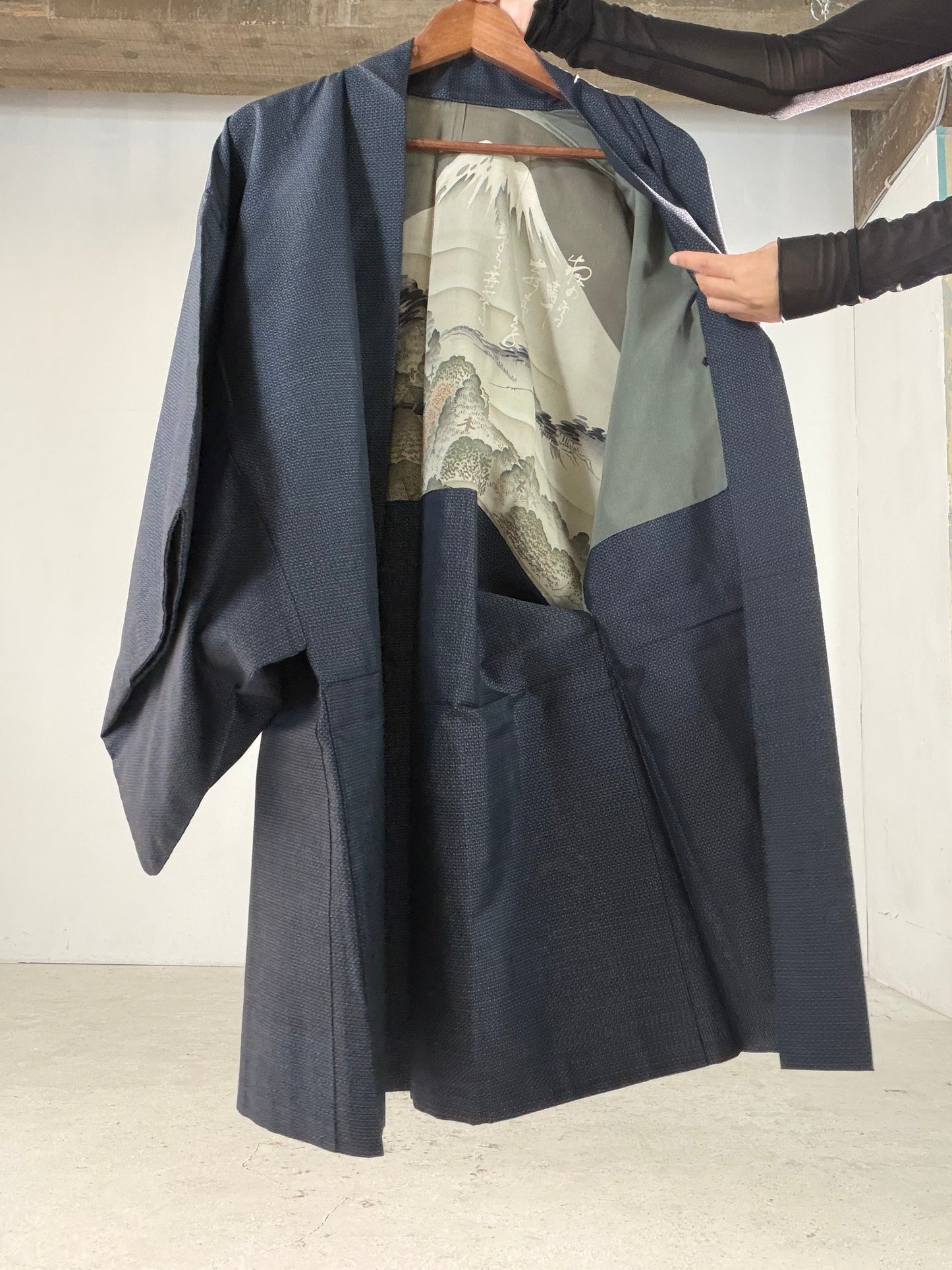 Vintage Tsumugi Haori & Kimono Skirt Set "AIC004" — Upcycled from Japanese Kimono