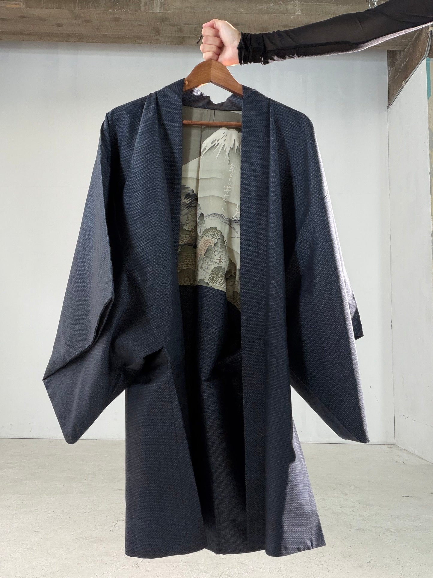 Vintage Tsumugi Haori & Kimono Skirt Set "AIC004" — Upcycled from Japanese Kimono