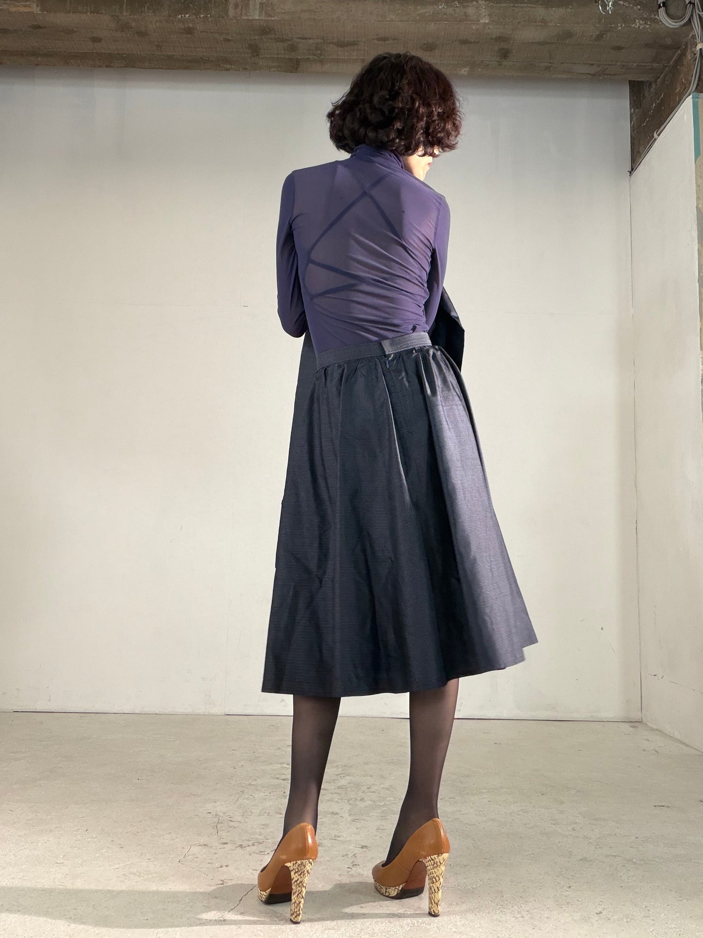 Vintage Tsumugi Haori & Kimono Skirt Set "AIC001" — Upcycled from Japanese Kimono