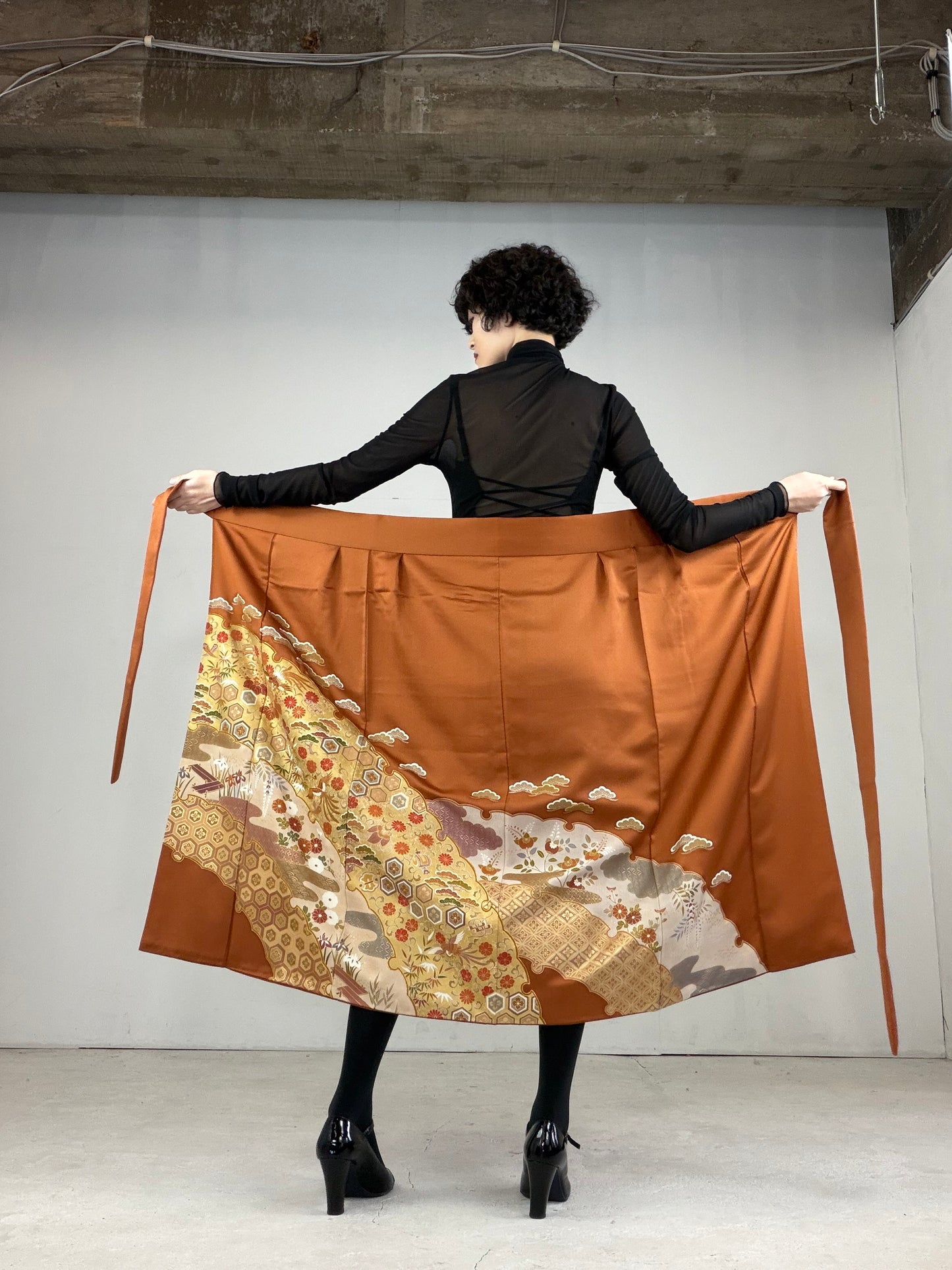 IROTOME SKIRT UPCYCLED FROM JAPANESE KIMONO "IRO116"
