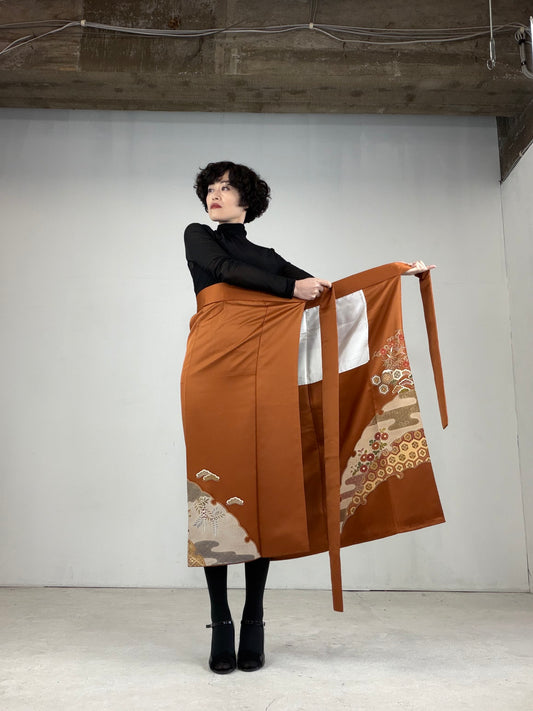 IROTOME SKIRT UPCYCLED FROM JAPANESE KIMONO "IRO116"