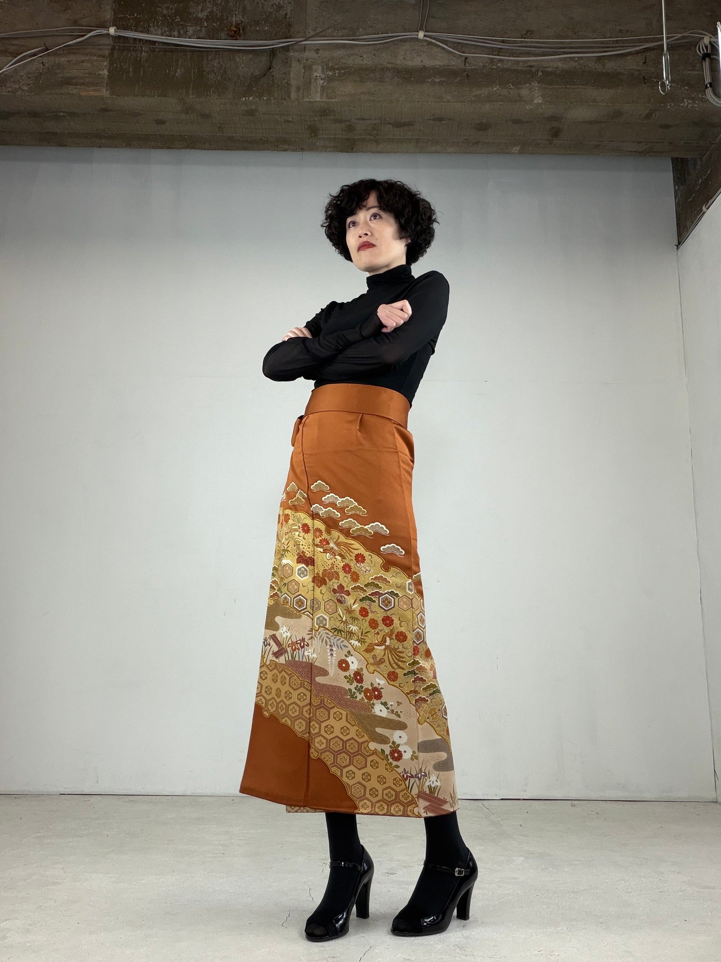 IROTOME SKIRT UPCYCLED FROM JAPANESE KIMONO "IRO116"