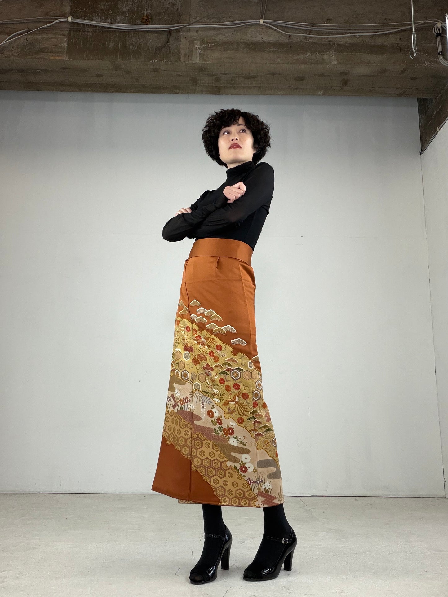 IROTOME SKIRT UPCYCLED FROM JAPANESE KIMONO "IRO116"