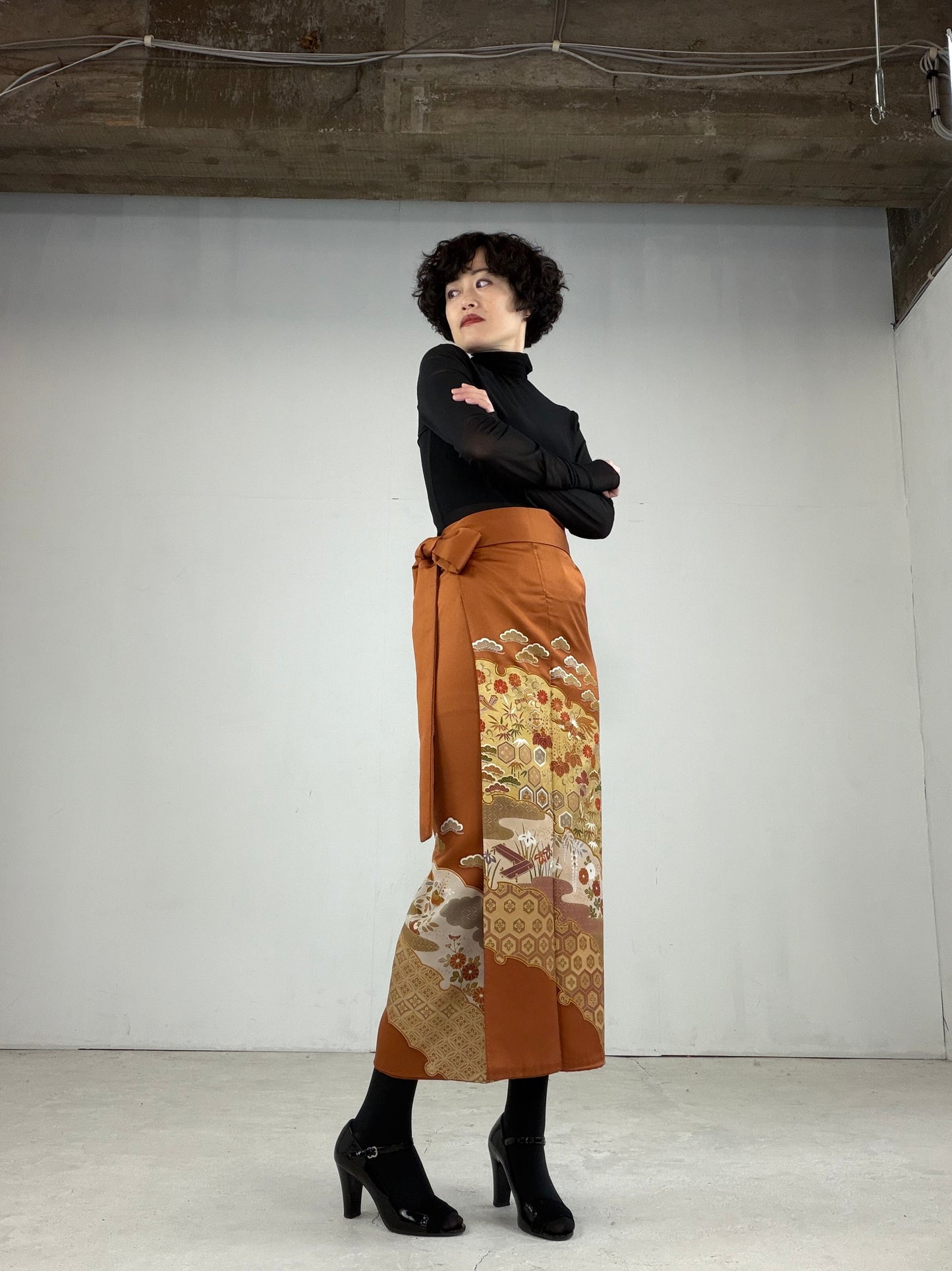 IROTOME SKIRT UPCYCLED FROM JAPANESE KIMONO "IRO116"