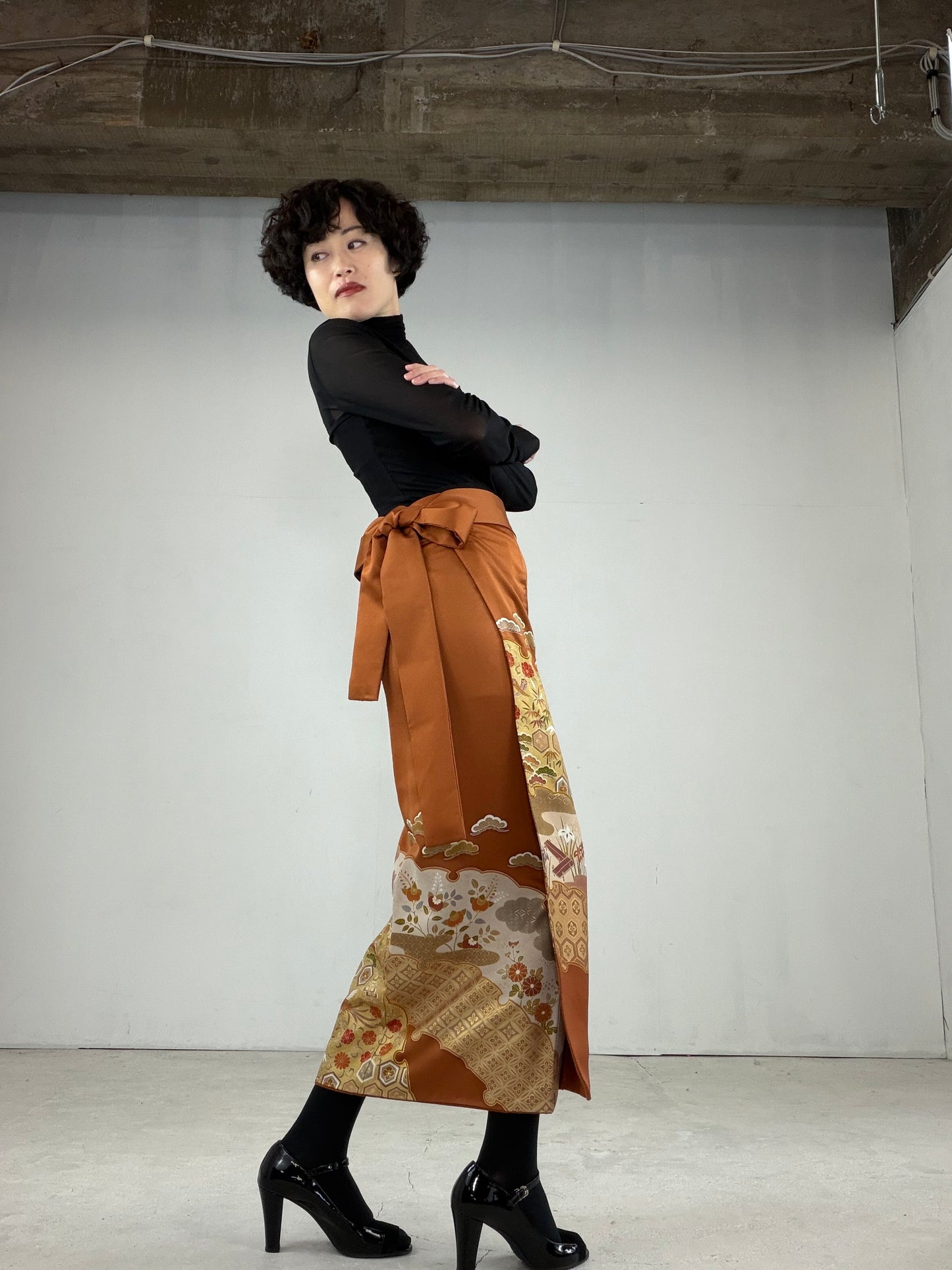 IROTOME SKIRT UPCYCLED FROM JAPANESE KIMONO "IRO116"