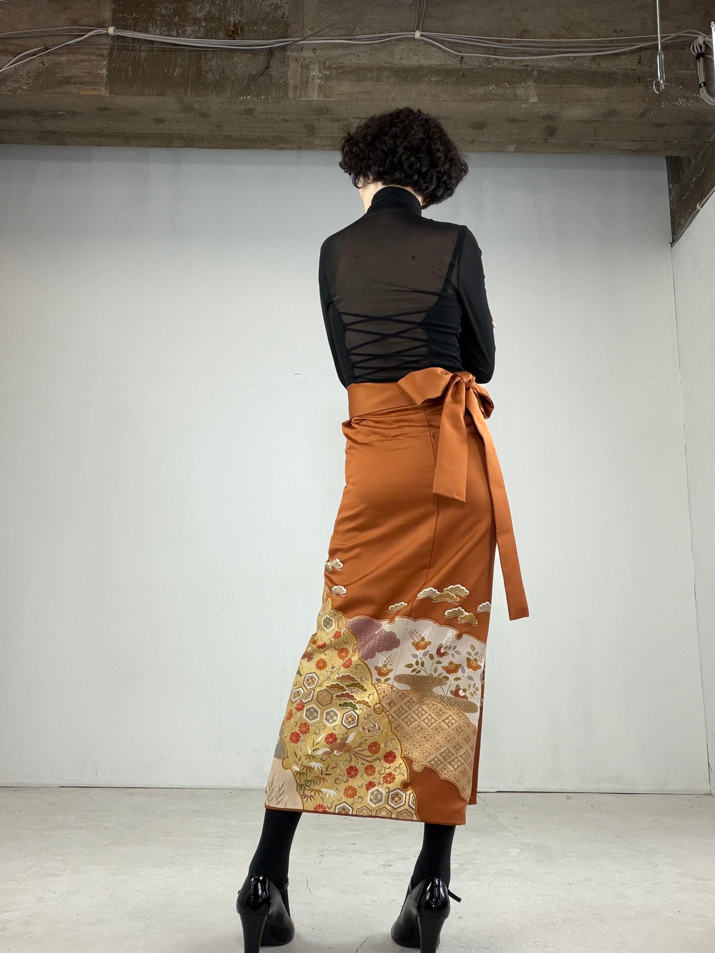 IROTOME SKIRT UPCYCLED FROM JAPANESE KIMONO "IRO116"