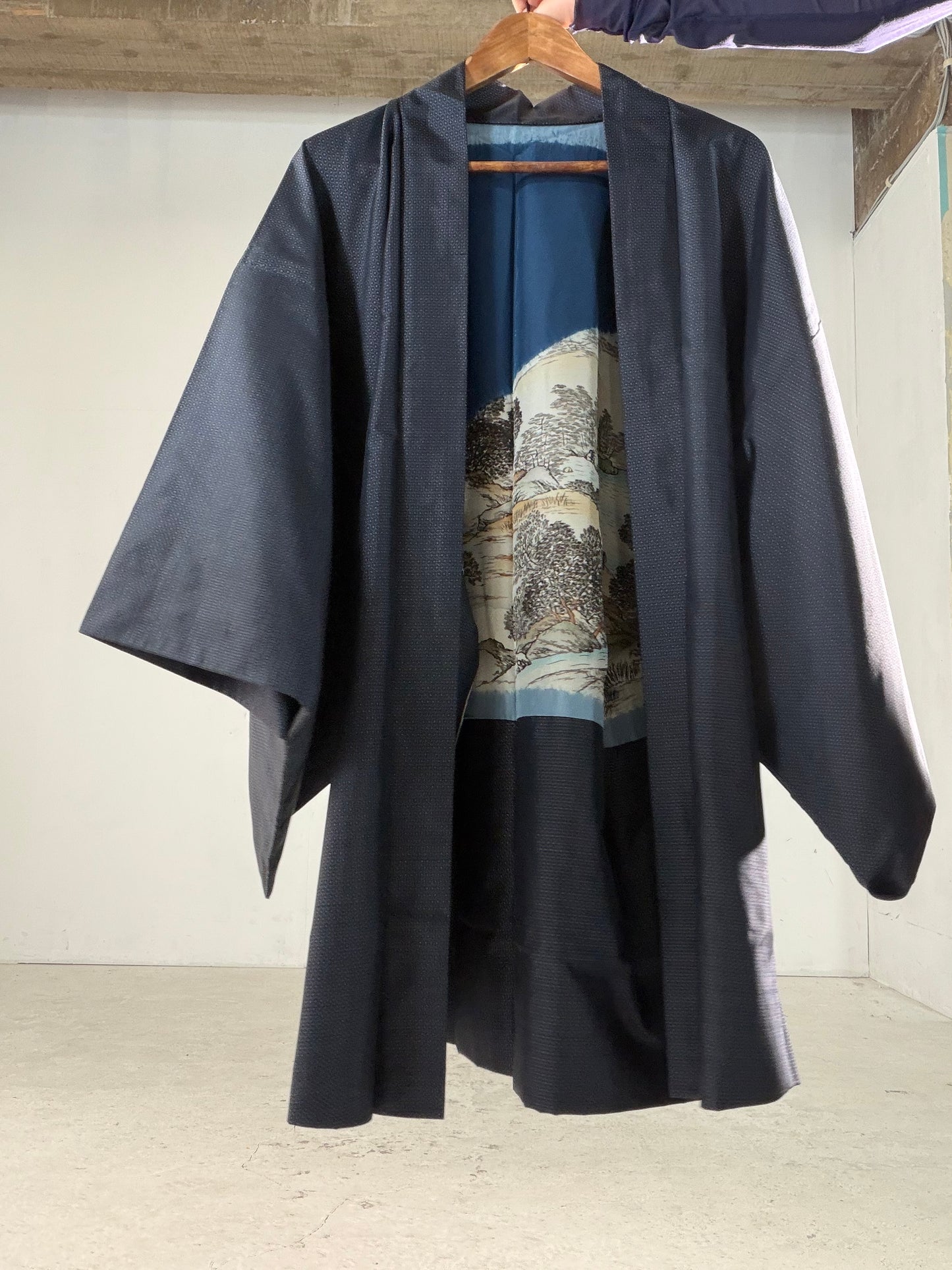 Vintage Tsumugi Haori & Kimono Skirt Set "AIC001" — Upcycled from Japanese Kimono