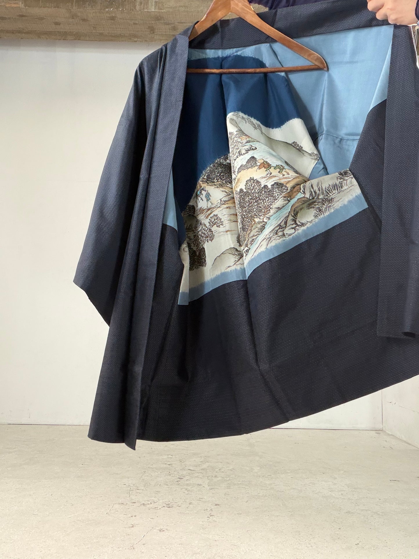 Vintage Tsumugi Haori & Kimono Skirt Set "AIC001" — Upcycled from Japanese Kimono