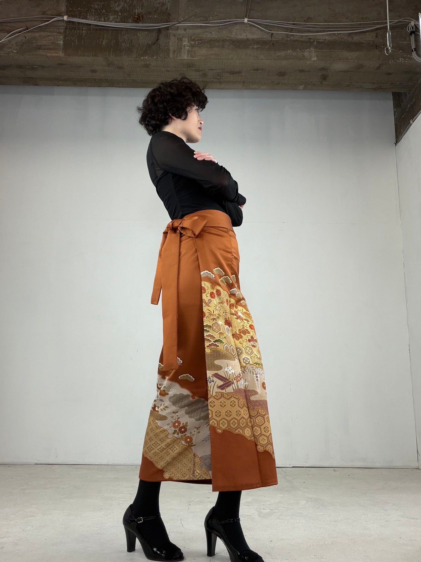IROTOME SKIRT UPCYCLED FROM JAPANESE KIMONO "IRO116"