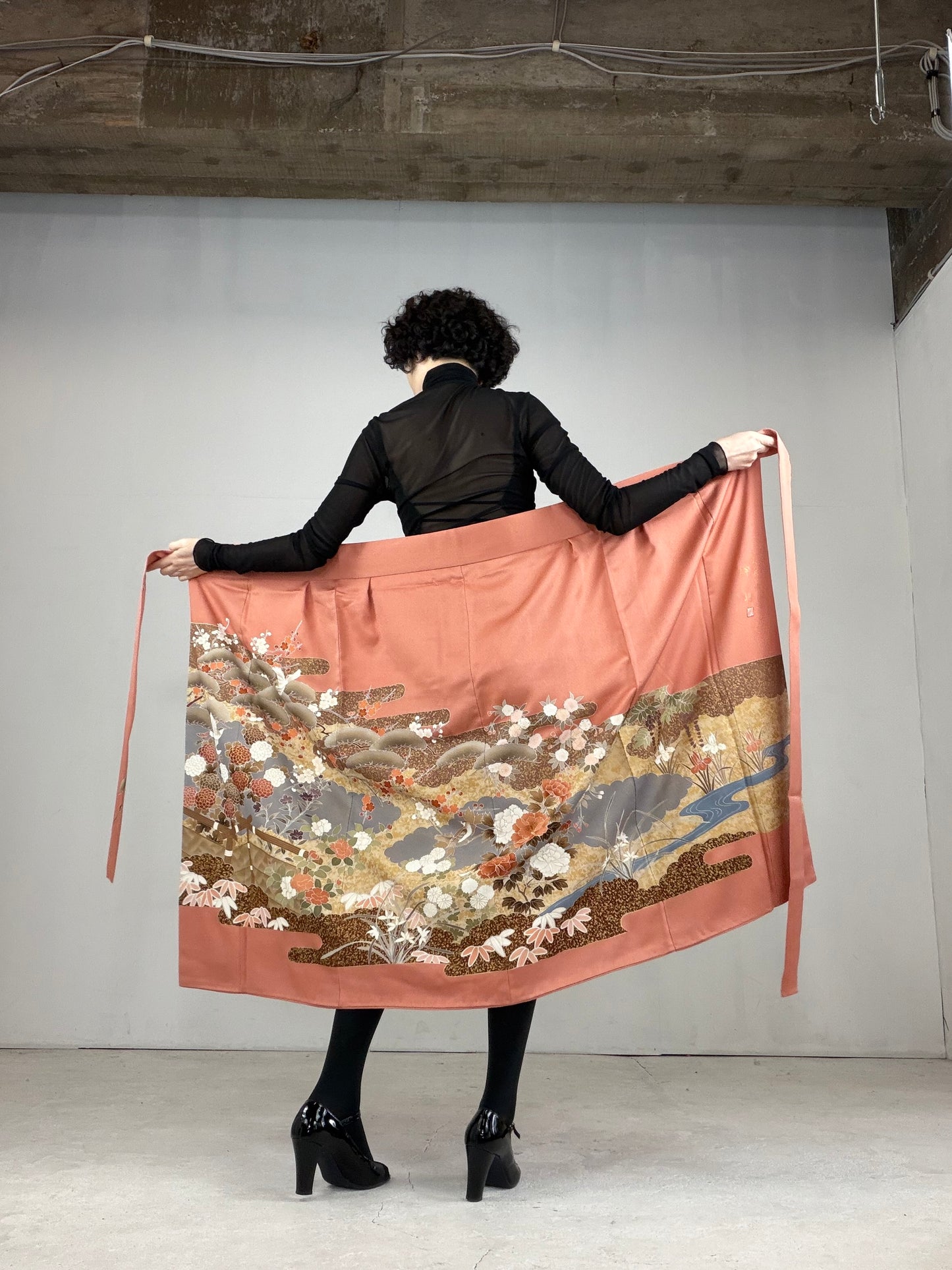 IROTOME SKIRT UPCYCLED FROM JAPANESE KIMONO "IRO115"