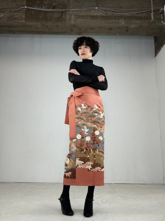 IROTOME SKIRT UPCYCLED FROM JAPANESE KIMONO "IRO115"