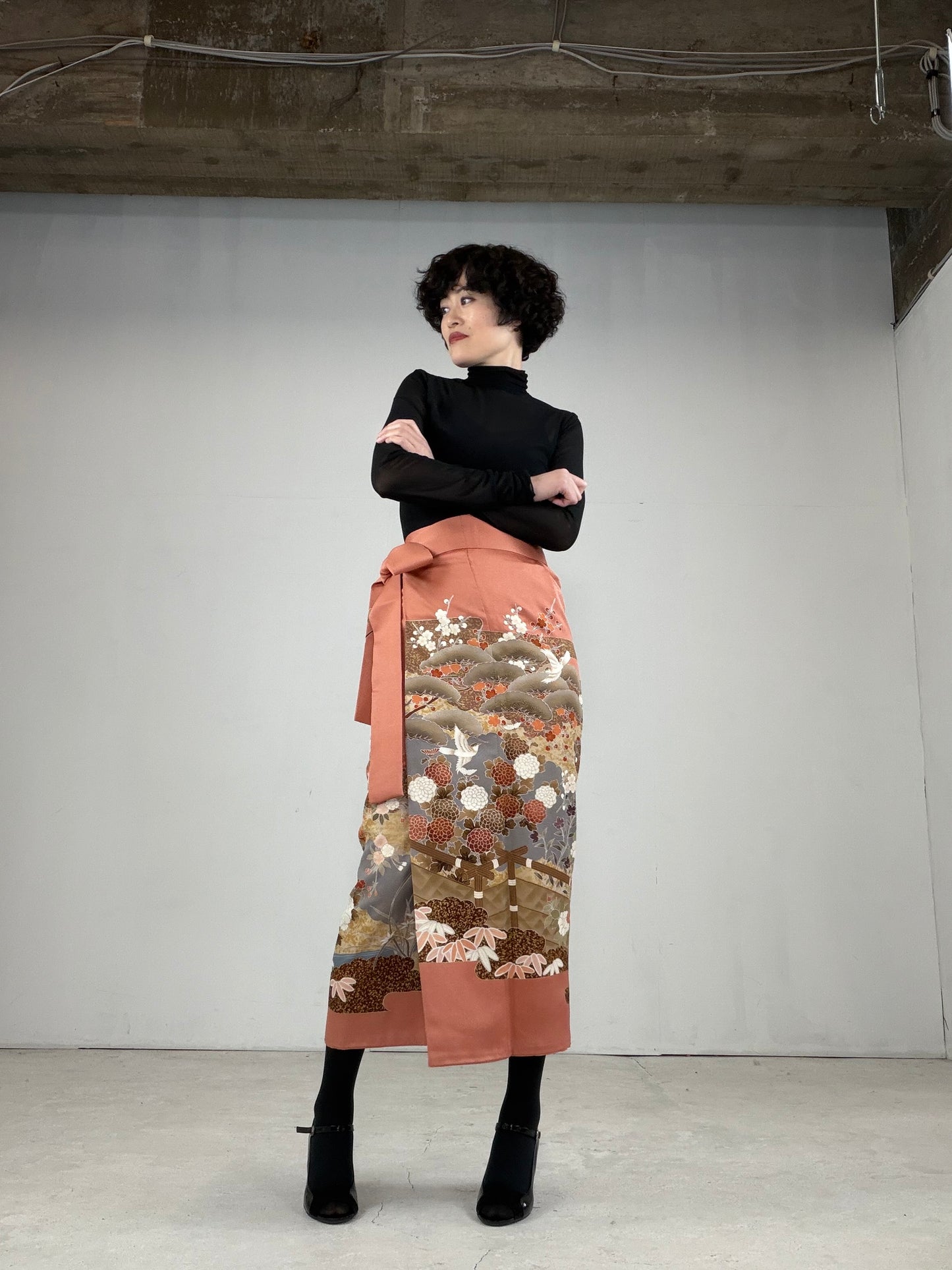 IROTOME SKIRT UPCYCLED FROM JAPANESE KIMONO "IRO115"