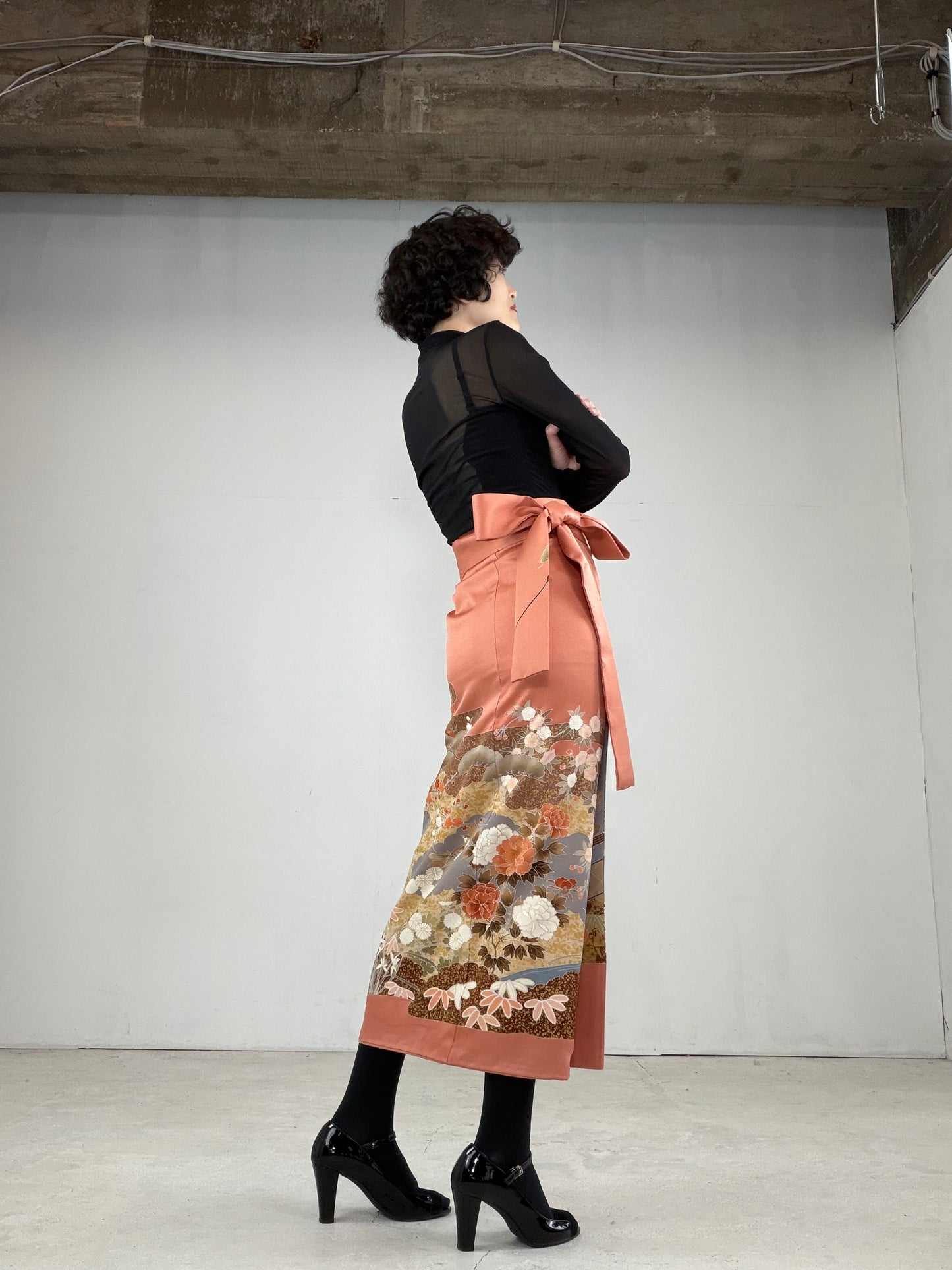 IROTOME SKIRT UPCYCLED FROM JAPANESE KIMONO "IRO115"