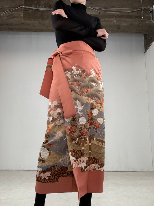 IROTOME SKIRT UPCYCLED FROM JAPANESE KIMONO "IRO115"