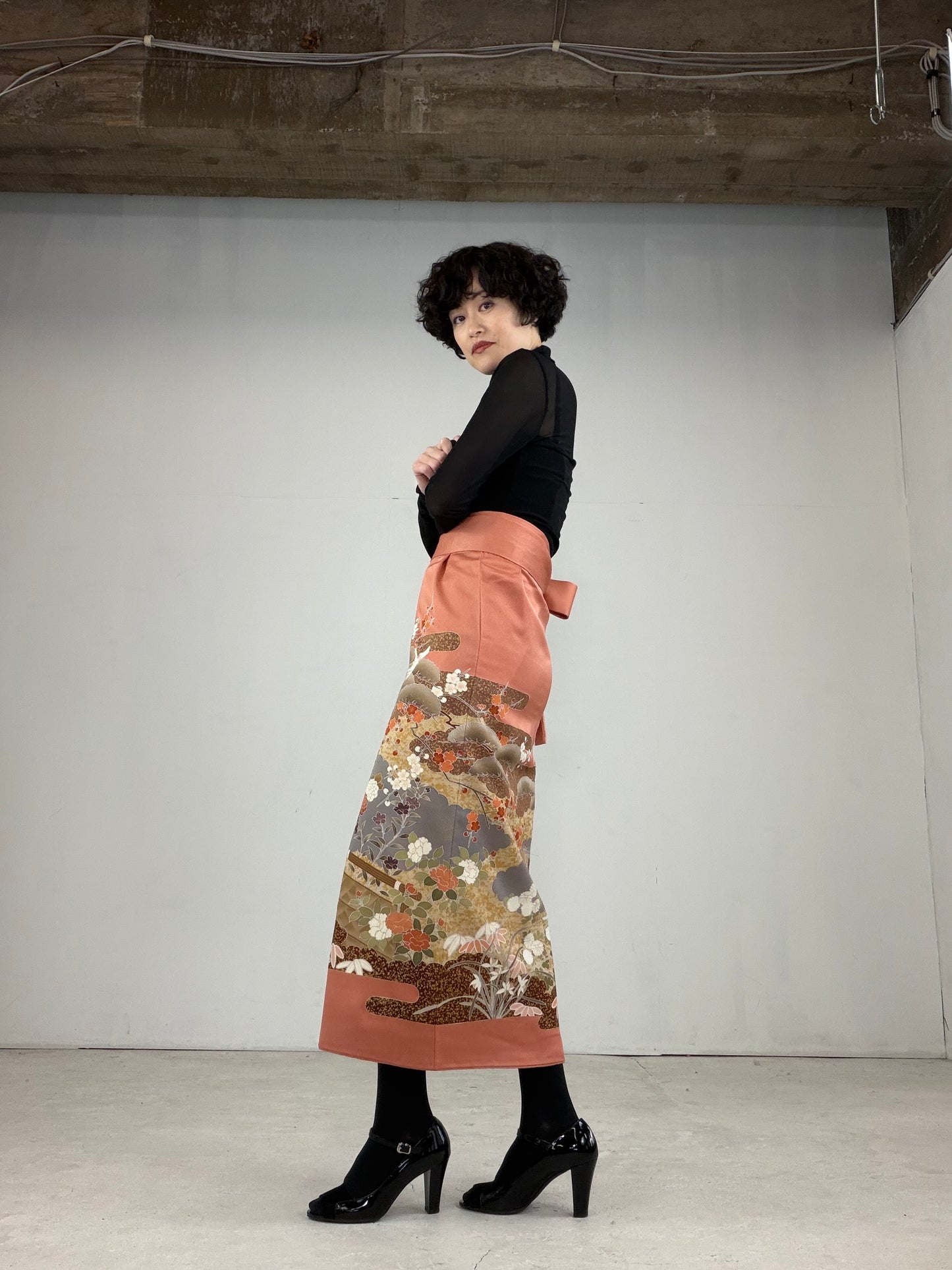 IROTOME SKIRT UPCYCLED FROM JAPANESE KIMONO "IRO115"