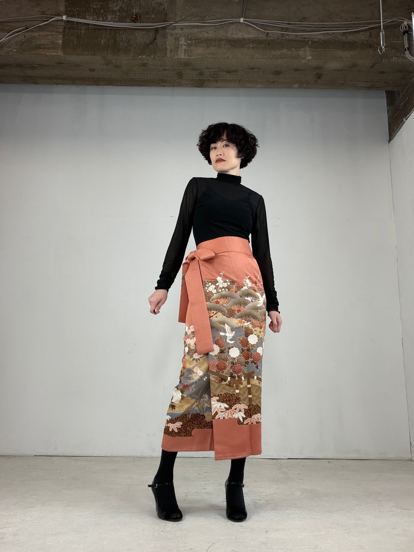 IROTOME SKIRT UPCYCLED FROM JAPANESE KIMONO "IRO115"