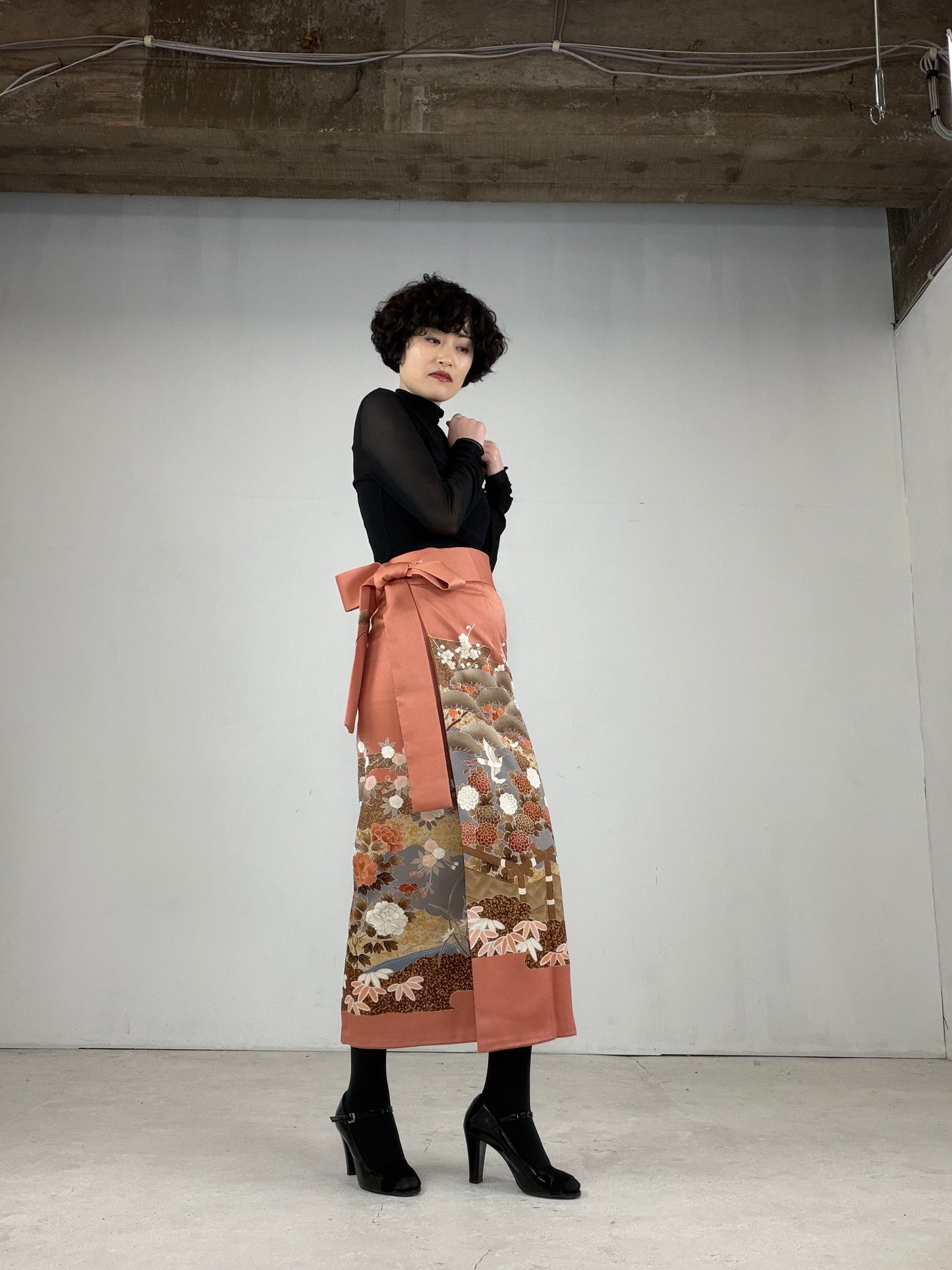 IROTOME SKIRT UPCYCLED FROM JAPANESE KIMONO "IRO115"