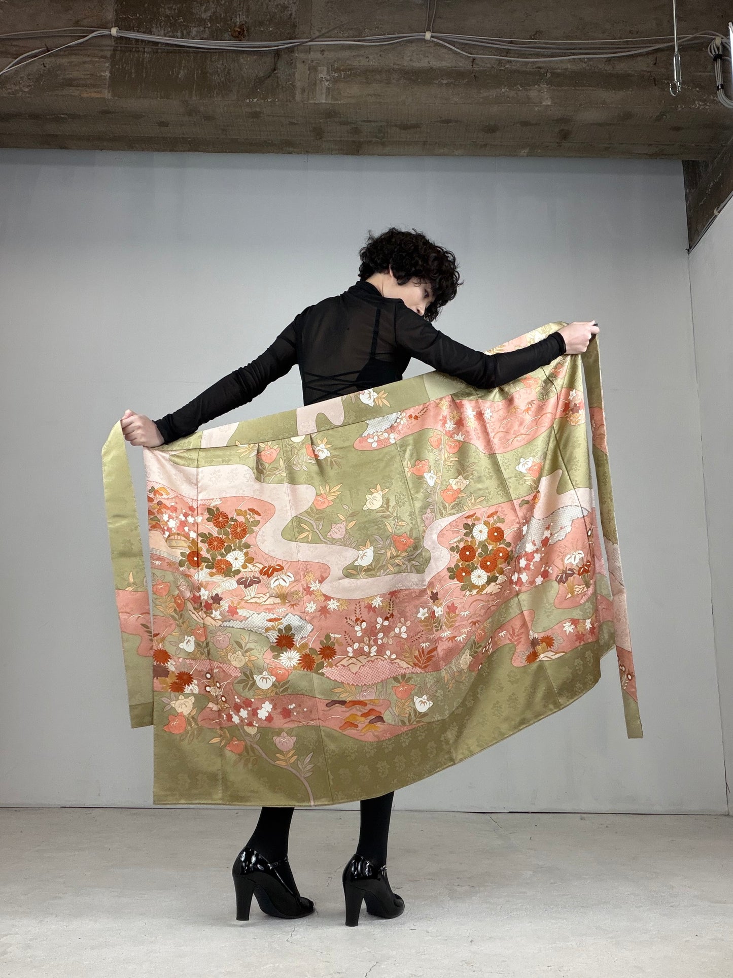 IROTOME SKIRT UPCYCLED FROM JAPANESE KIMONO "IRO114"