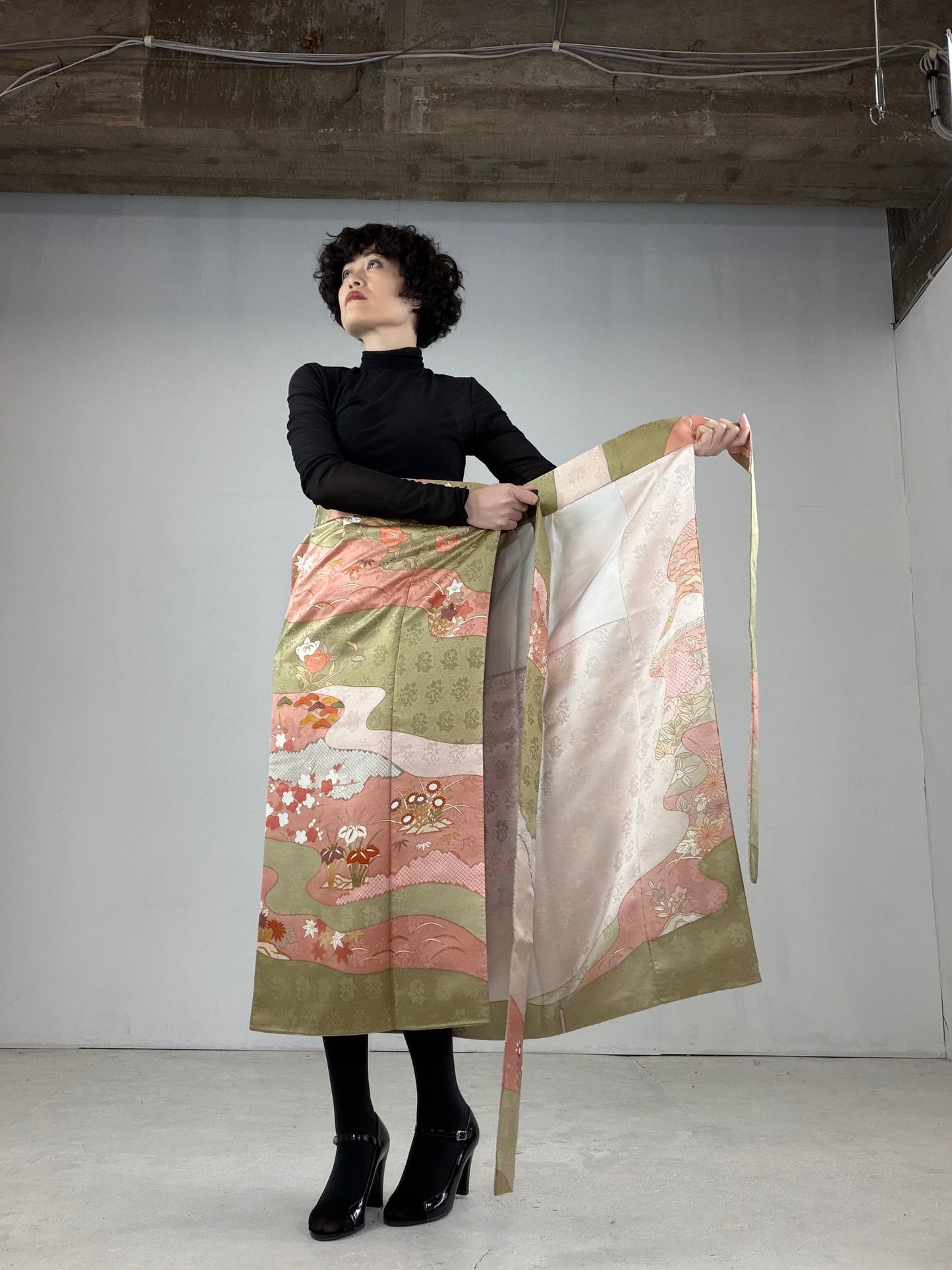IROTOME SKIRT UPCYCLED FROM JAPANESE KIMONO "IRO114"