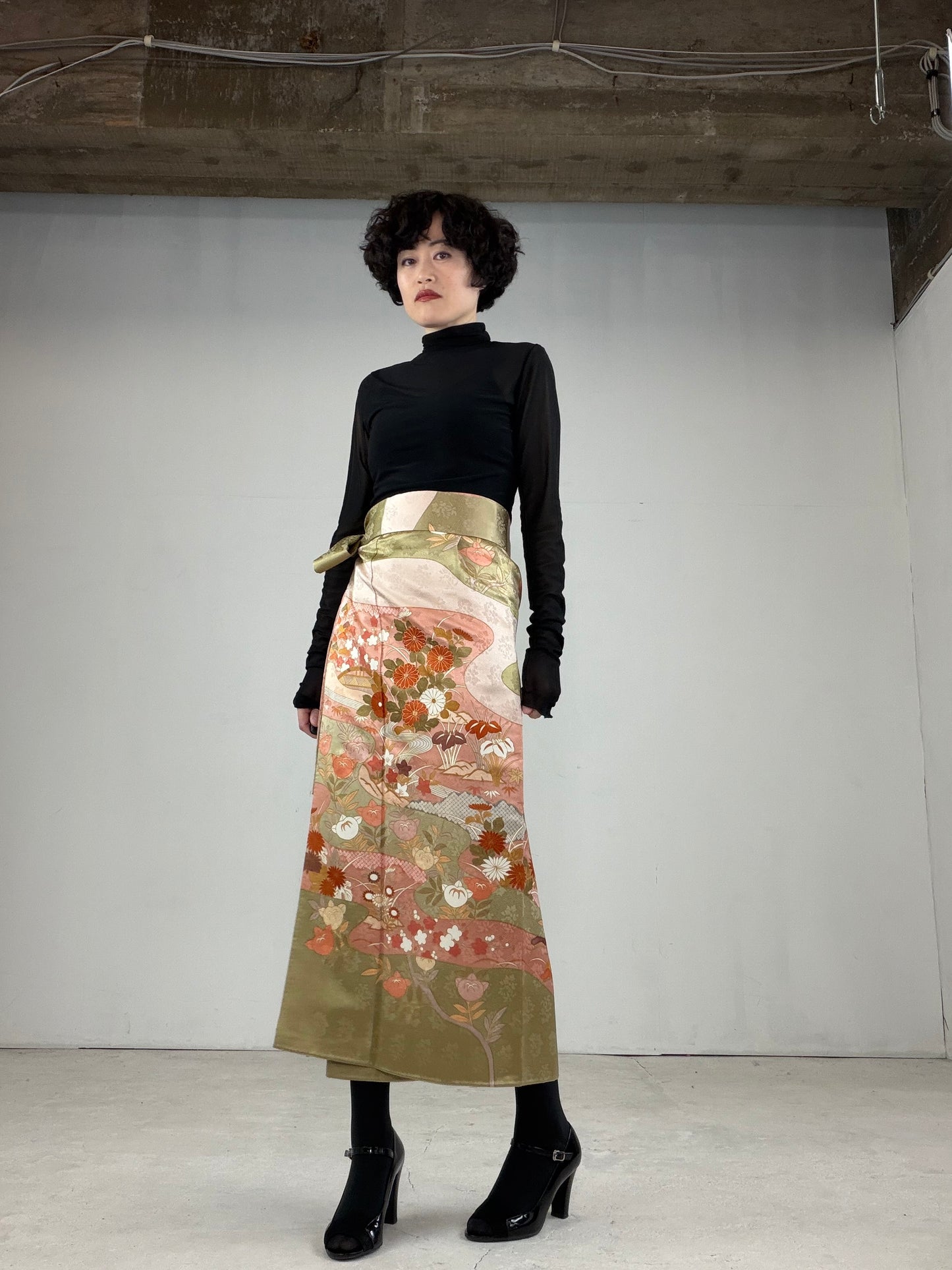 IROTOME SKIRT UPCYCLED FROM JAPANESE KIMONO "IRO114"