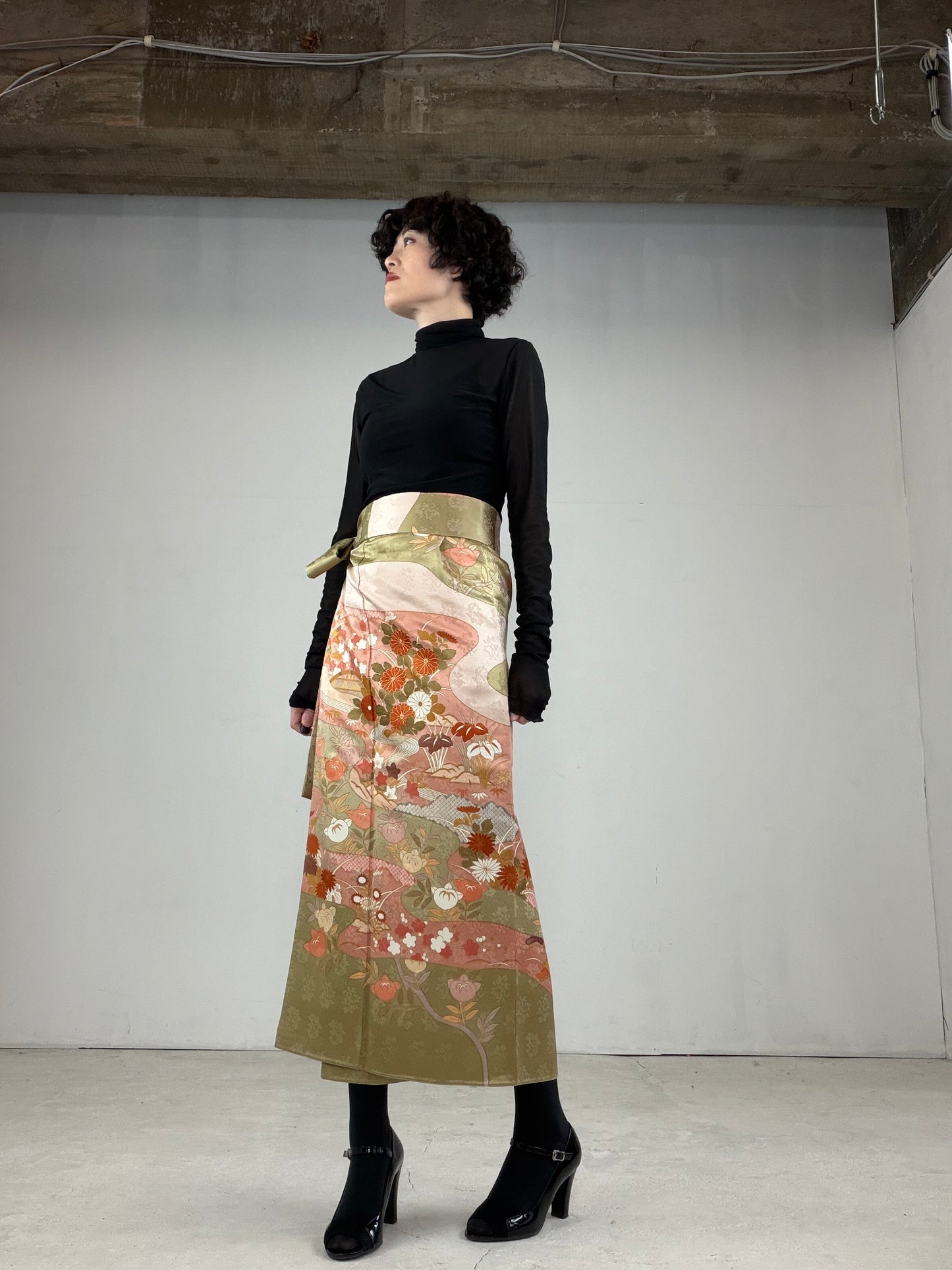 IROTOME SKIRT UPCYCLED FROM JAPANESE KIMONO "IRO114"