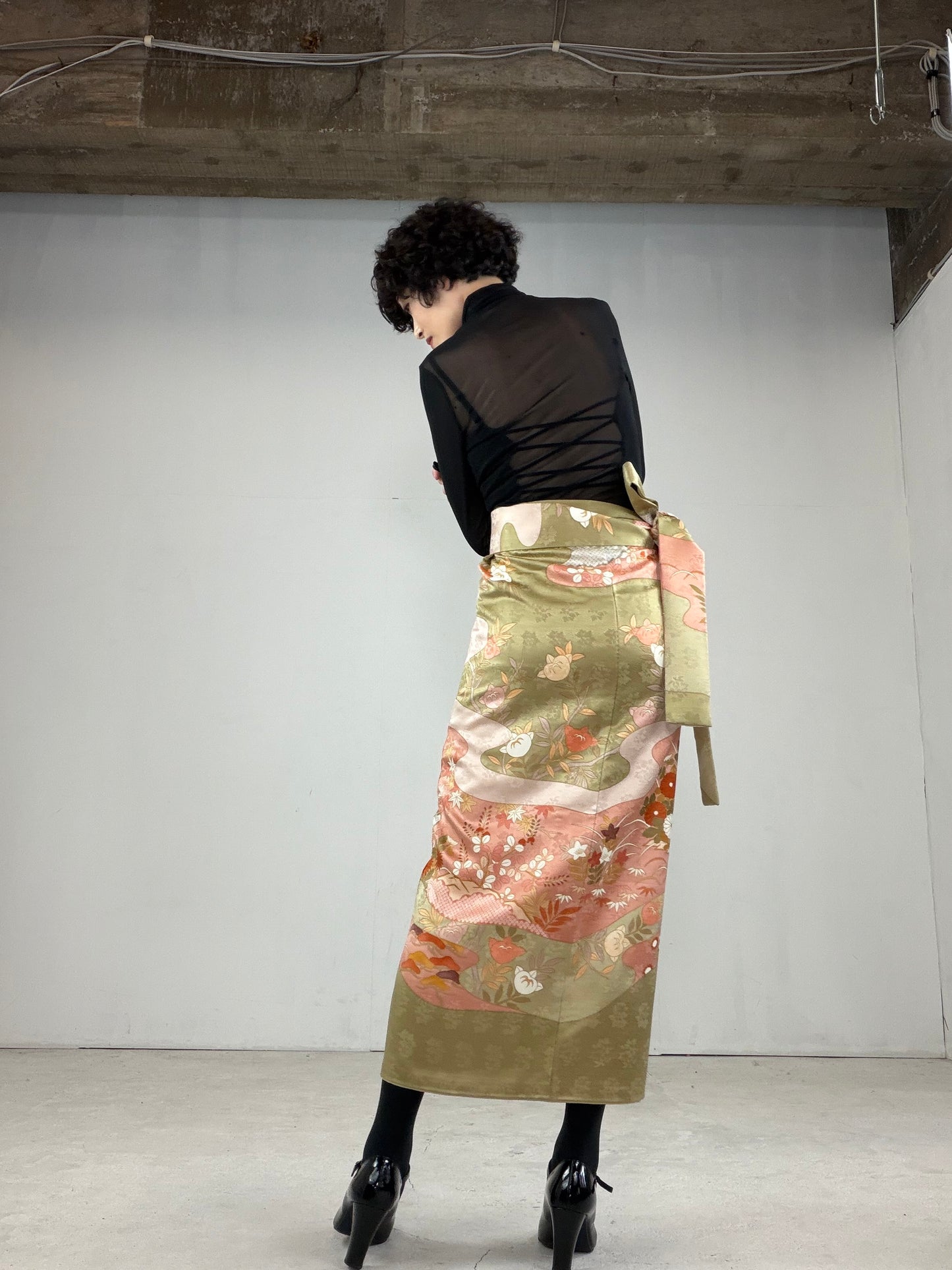 IROTOME SKIRT UPCYCLED FROM JAPANESE KIMONO "IRO114"
