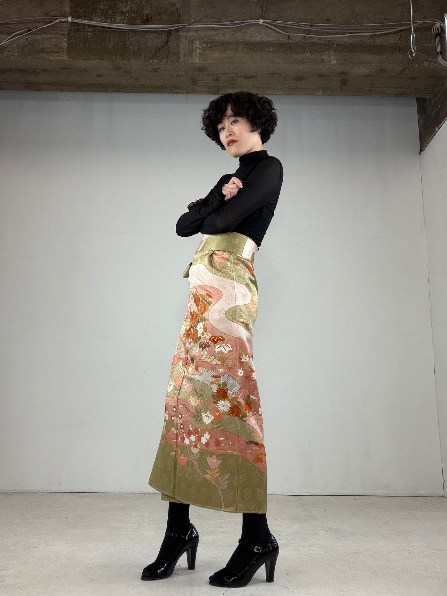 IROTOME SKIRT UPCYCLED FROM JAPANESE KIMONO "IRO114"