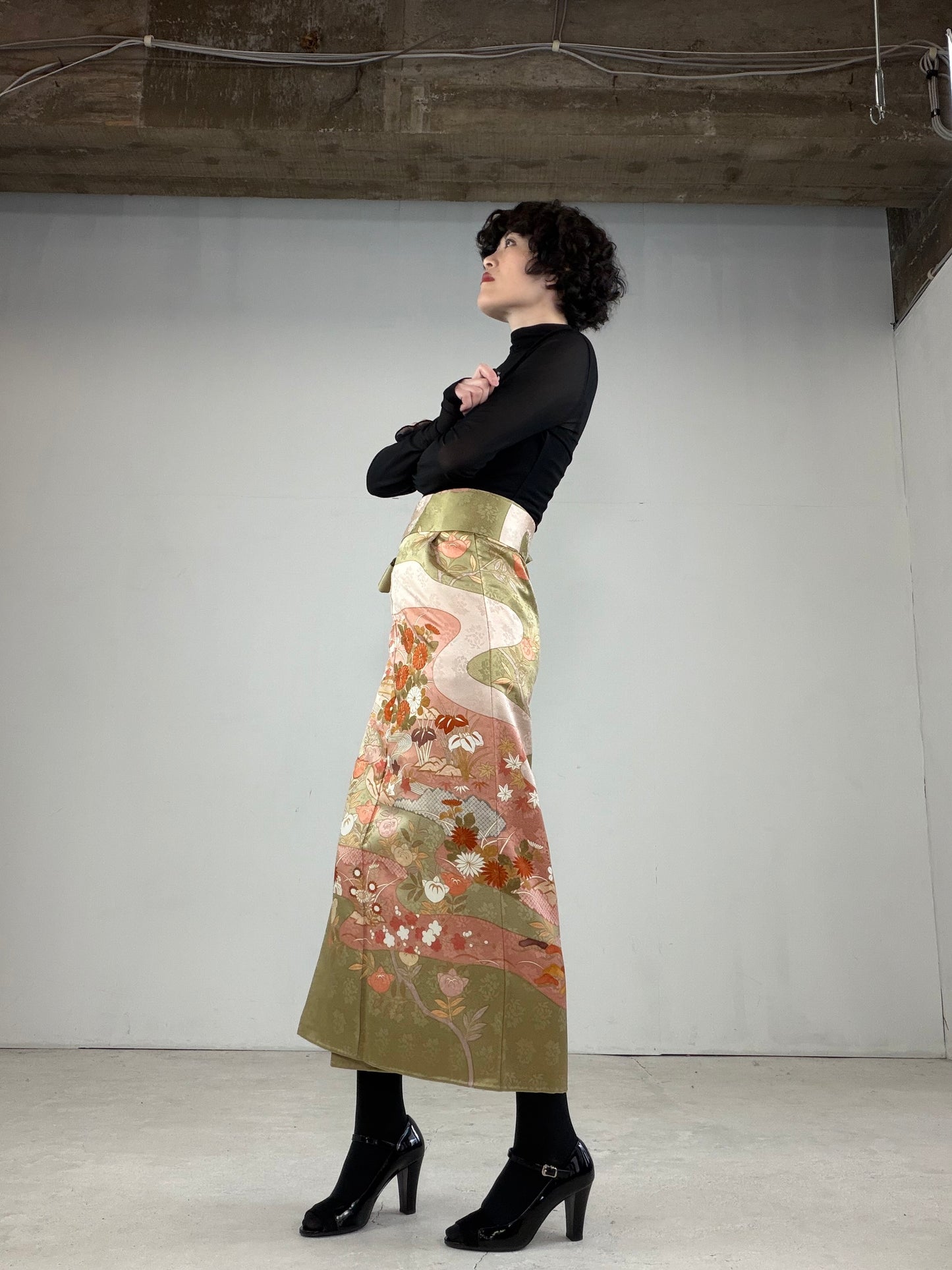 IROTOME SKIRT UPCYCLED FROM JAPANESE KIMONO "IRO114"