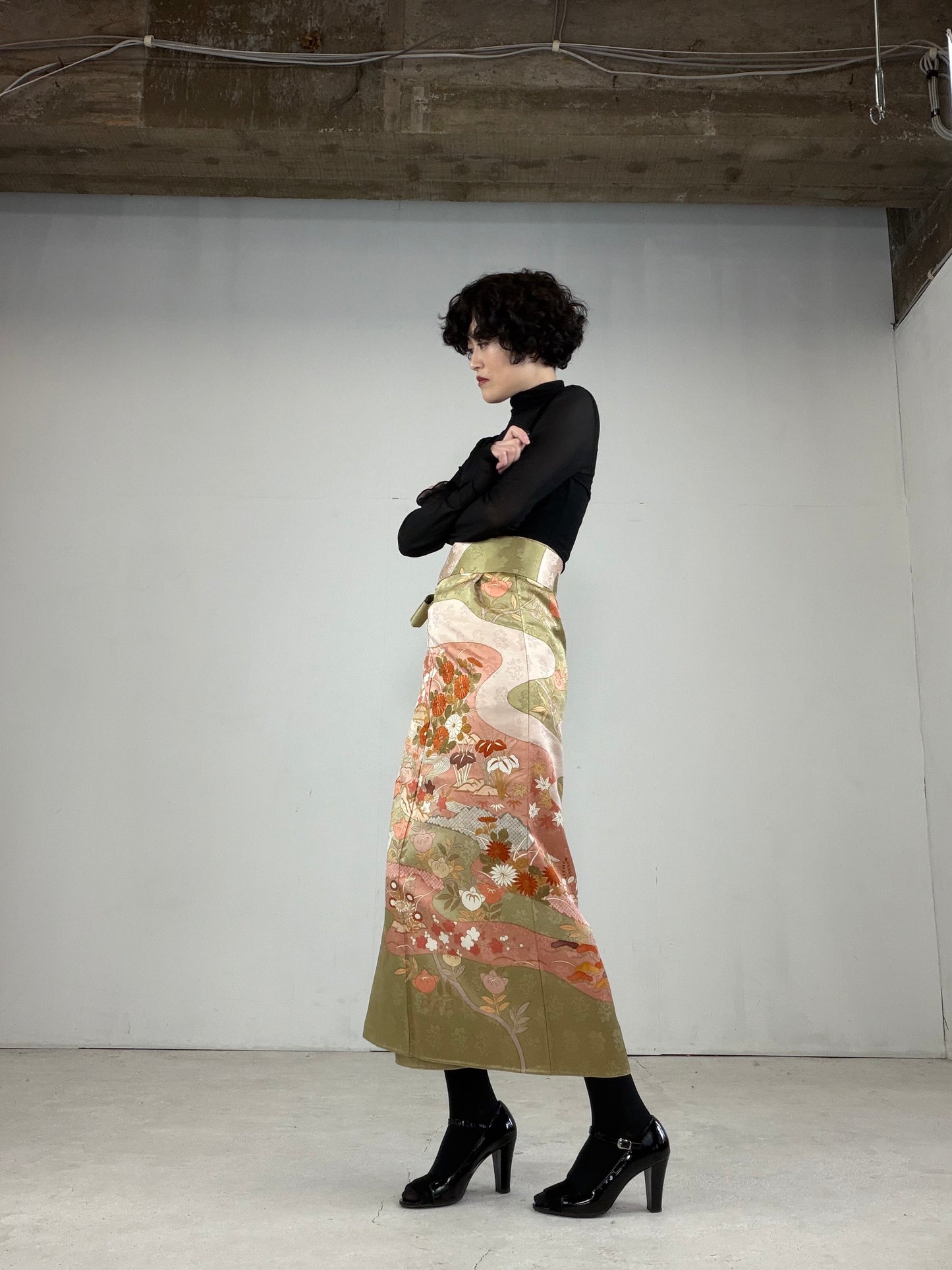 IROTOME SKIRT UPCYCLED FROM JAPANESE KIMONO "IRO114"