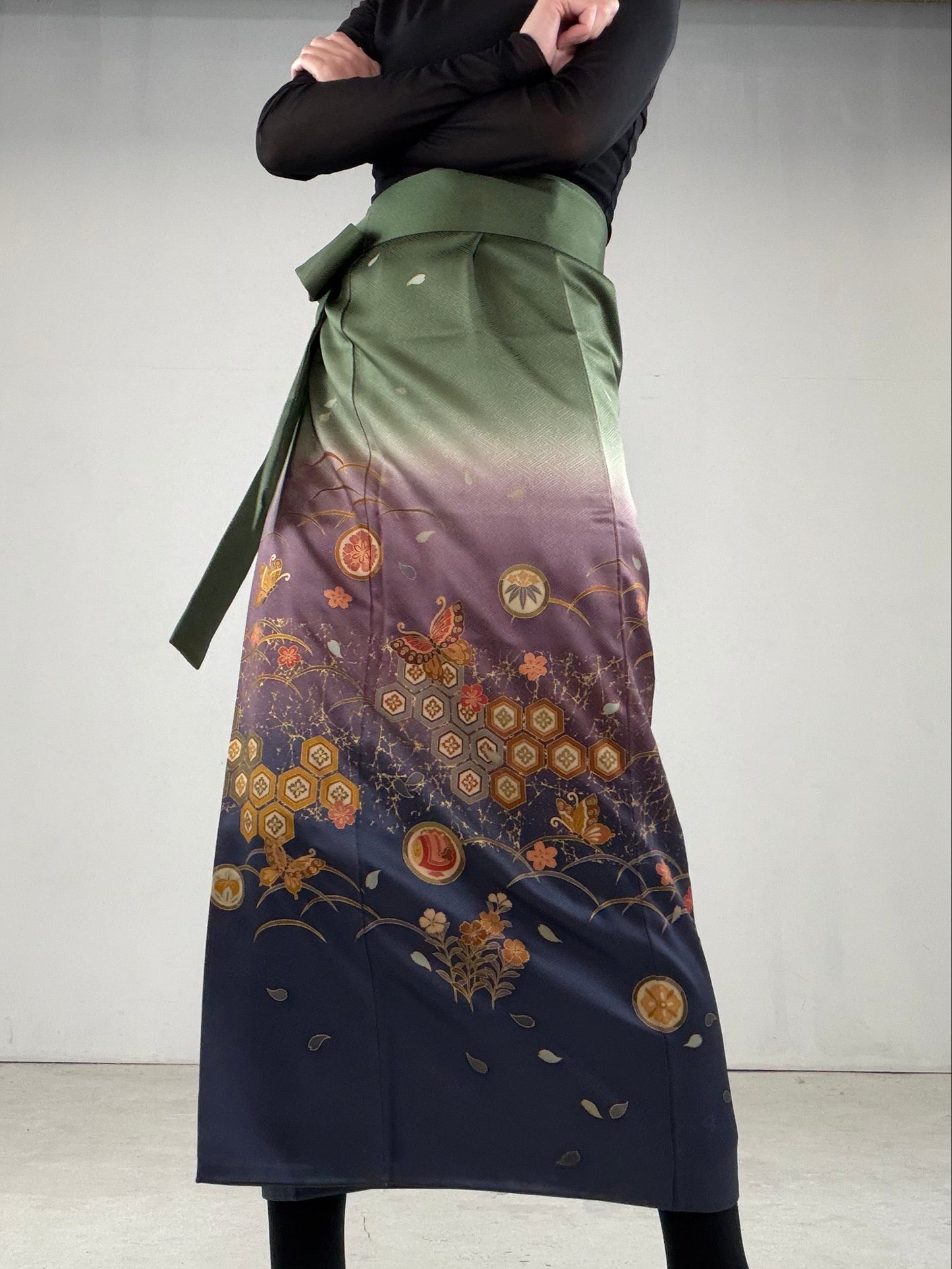 IROTOME SKIRT UPCYCLED FROM JAPANESE KIMONO "IRO113"