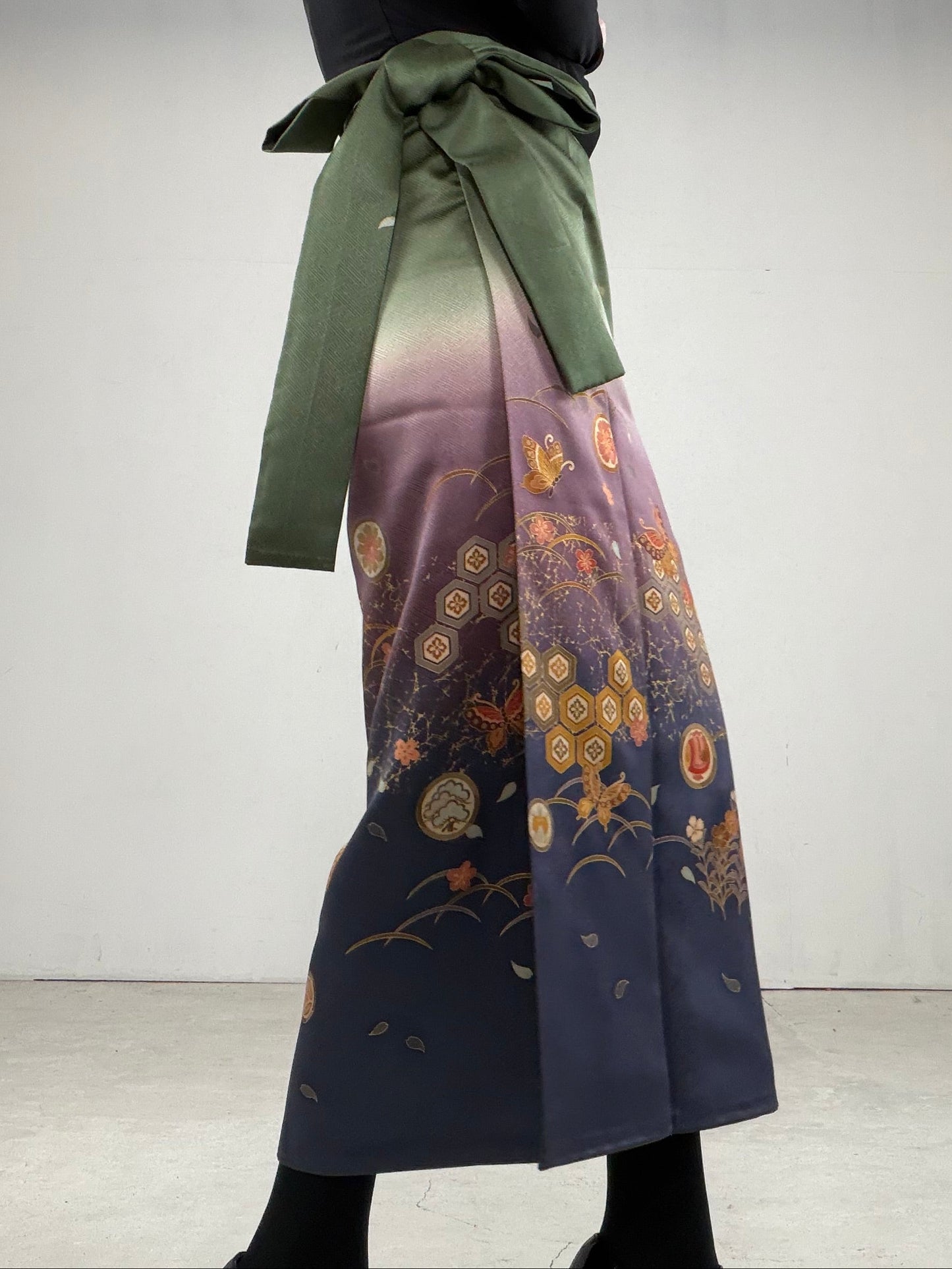 IROTOME SKIRT UPCYCLED FROM JAPANESE KIMONO "IRO113"