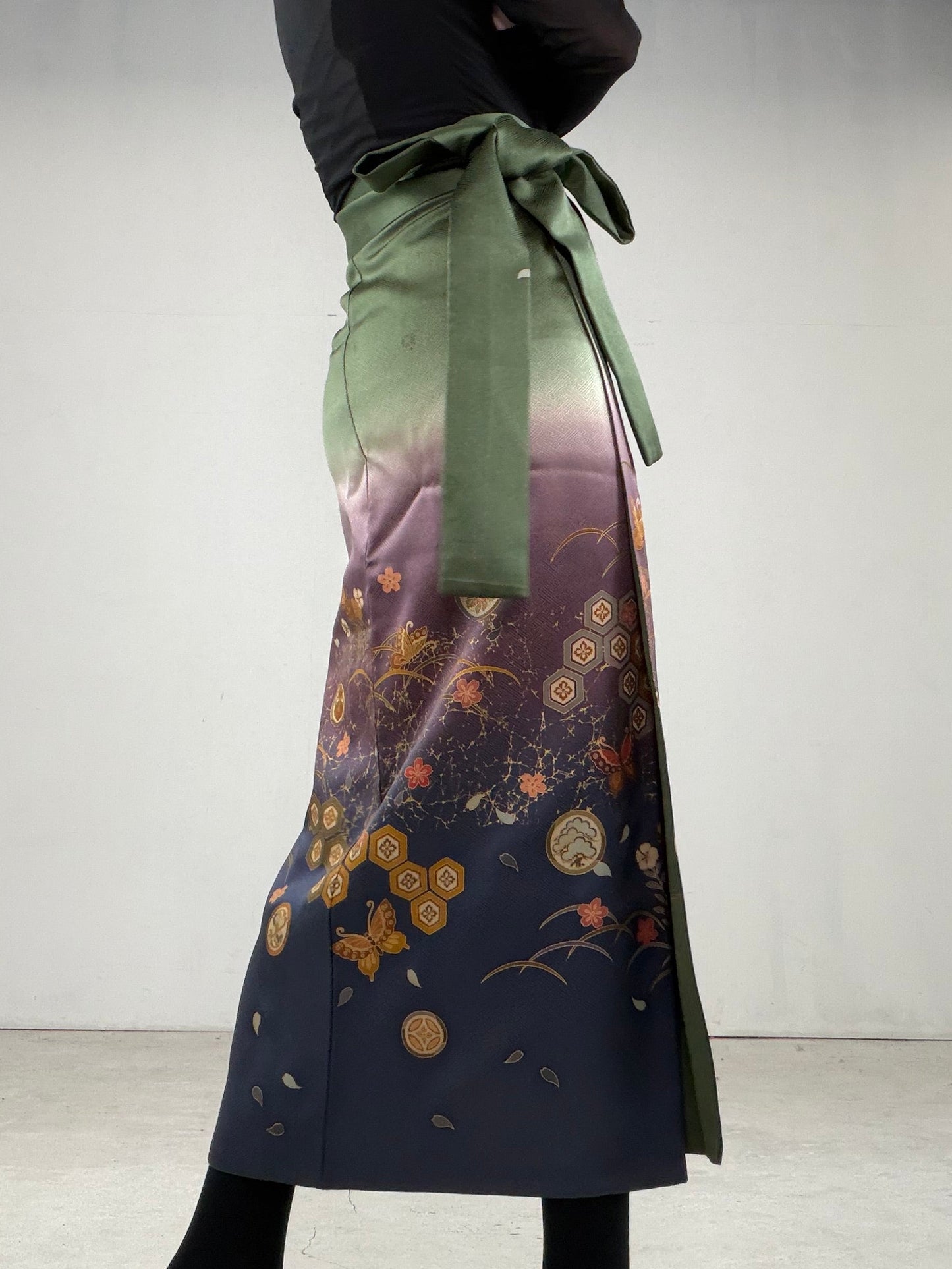 IROTOME SKIRT UPCYCLED FROM JAPANESE KIMONO "IRO113"