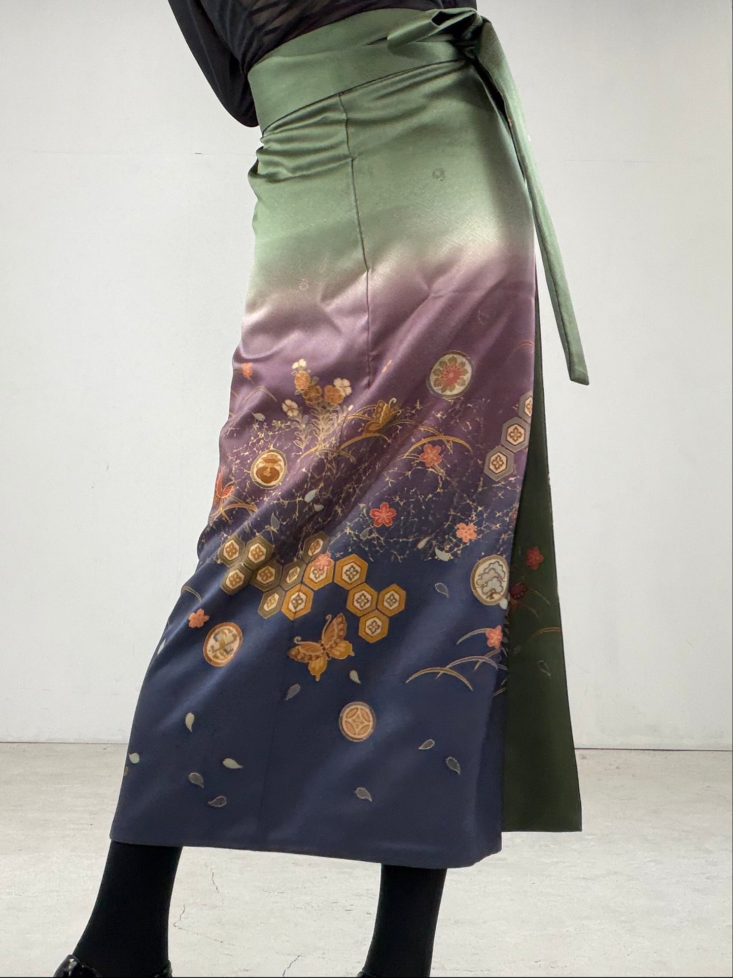 IROTOME SKIRT UPCYCLED FROM JAPANESE KIMONO "IRO113"