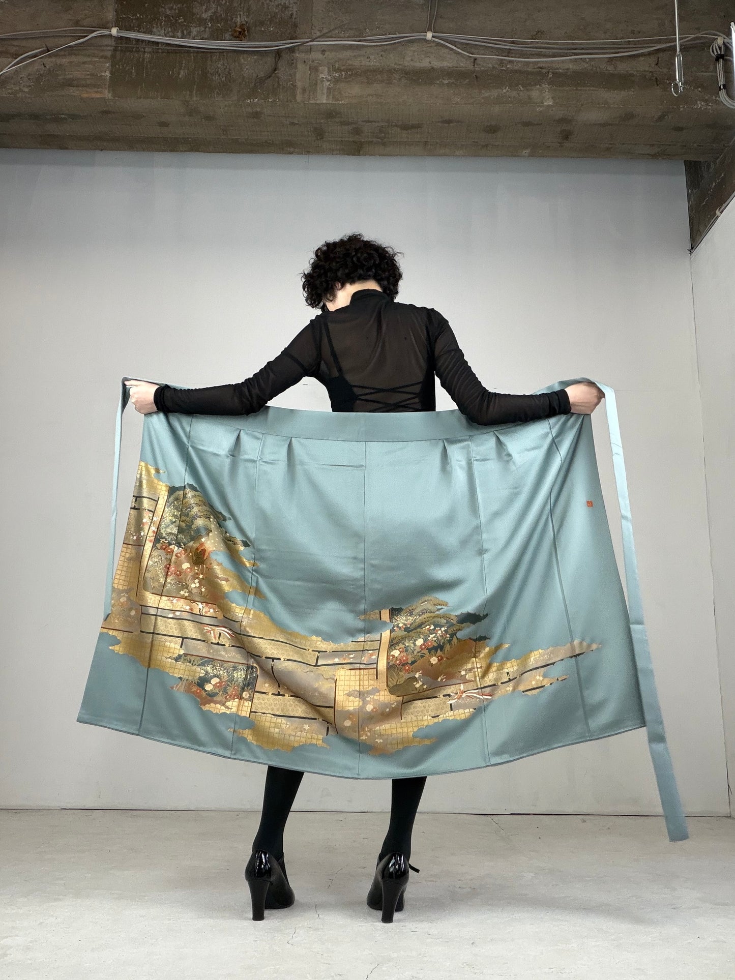 IROTOME SKIRT UPCYCLED FROM JAPANESE KIMONO "IRO112"