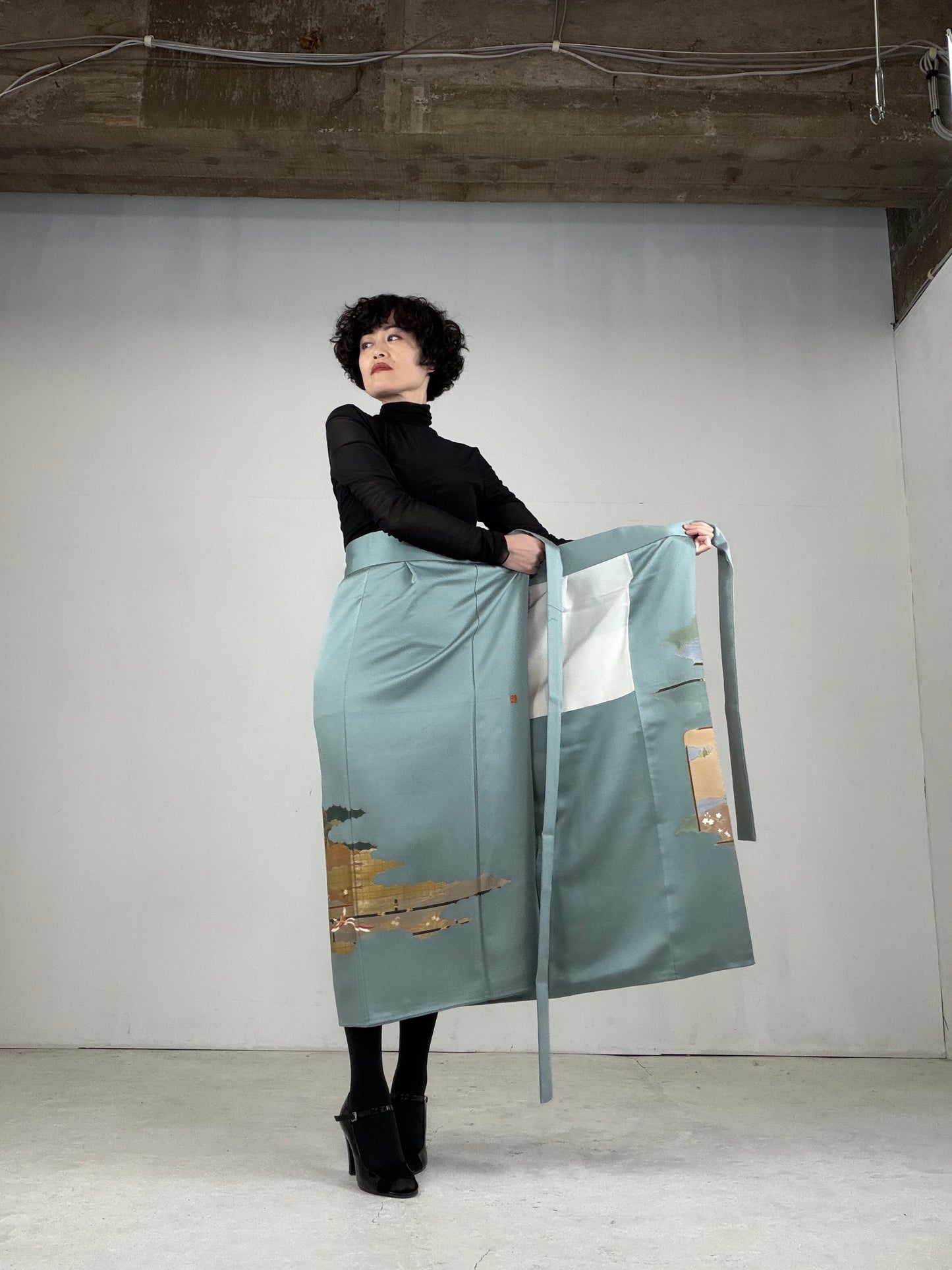 IROTOME SKIRT UPCYCLED FROM JAPANESE KIMONO "IRO112"