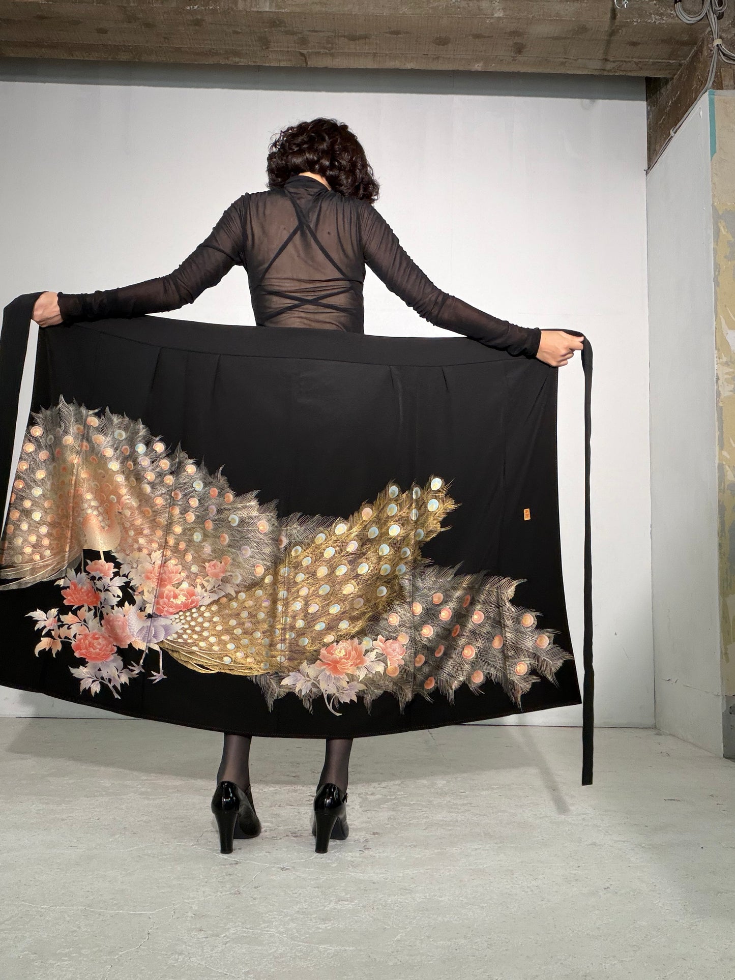 EDO-ZUMA SKIRT UPCYCLED FROM JAPANESE KIMONO "EDO061"