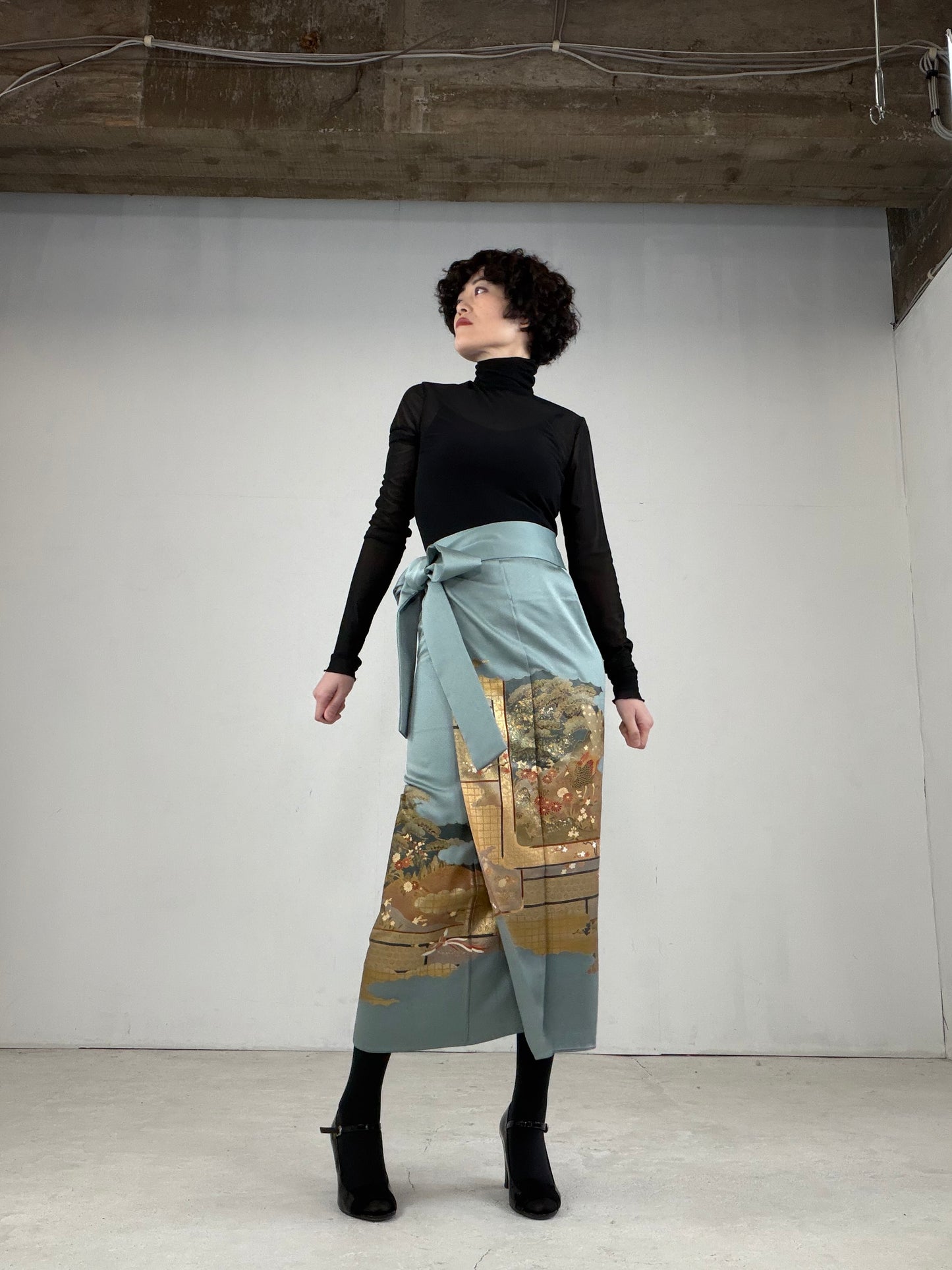 IROTOME SKIRT UPCYCLED FROM JAPANESE KIMONO "IRO112"