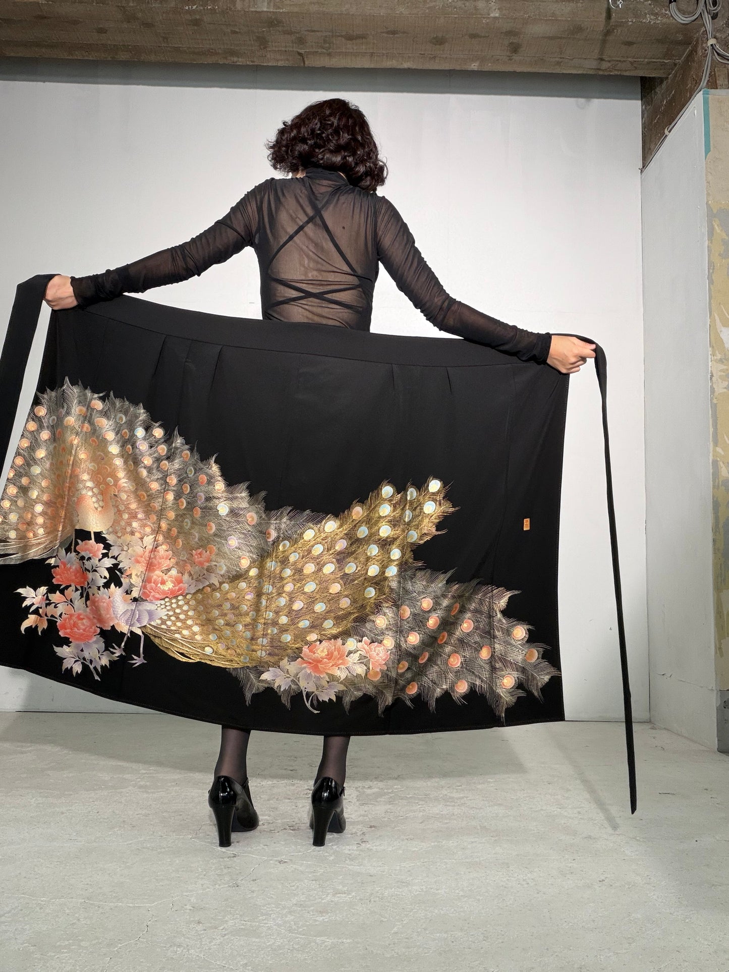 EDO-ZUMA SKIRT UPCYCLED FROM JAPANESE KIMONO "EDO061"