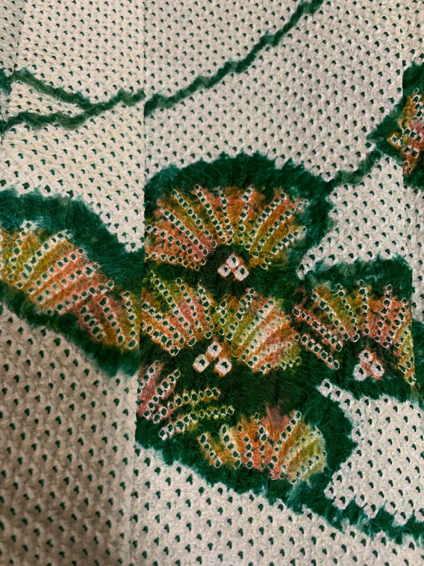 VINTAGE SHIBORI HAORI "matsu, green"