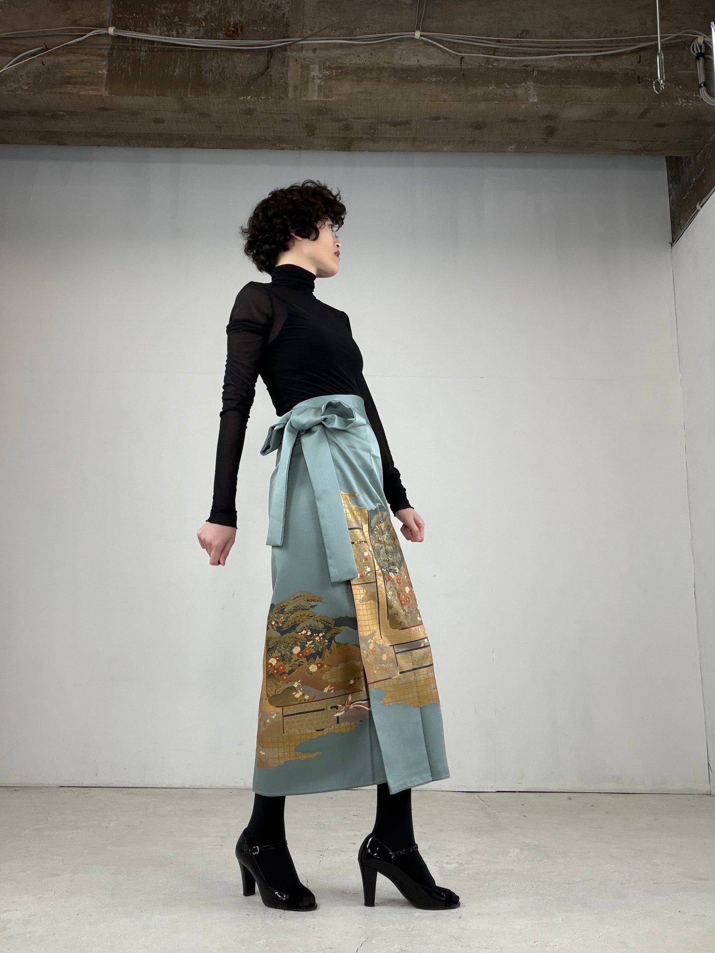 IROTOME SKIRT UPCYCLED FROM JAPANESE KIMONO "IRO112"