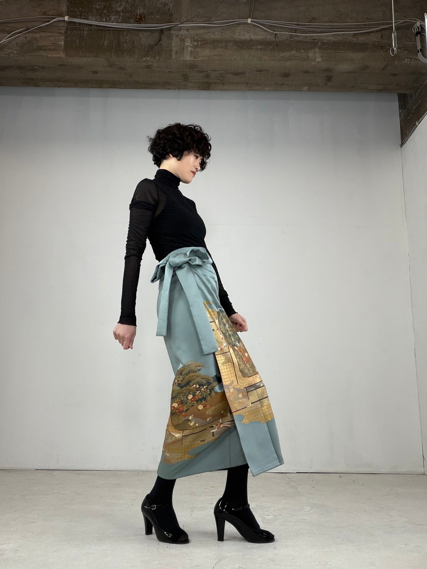 IROTOME SKIRT UPCYCLED FROM JAPANESE KIMONO "IRO112"