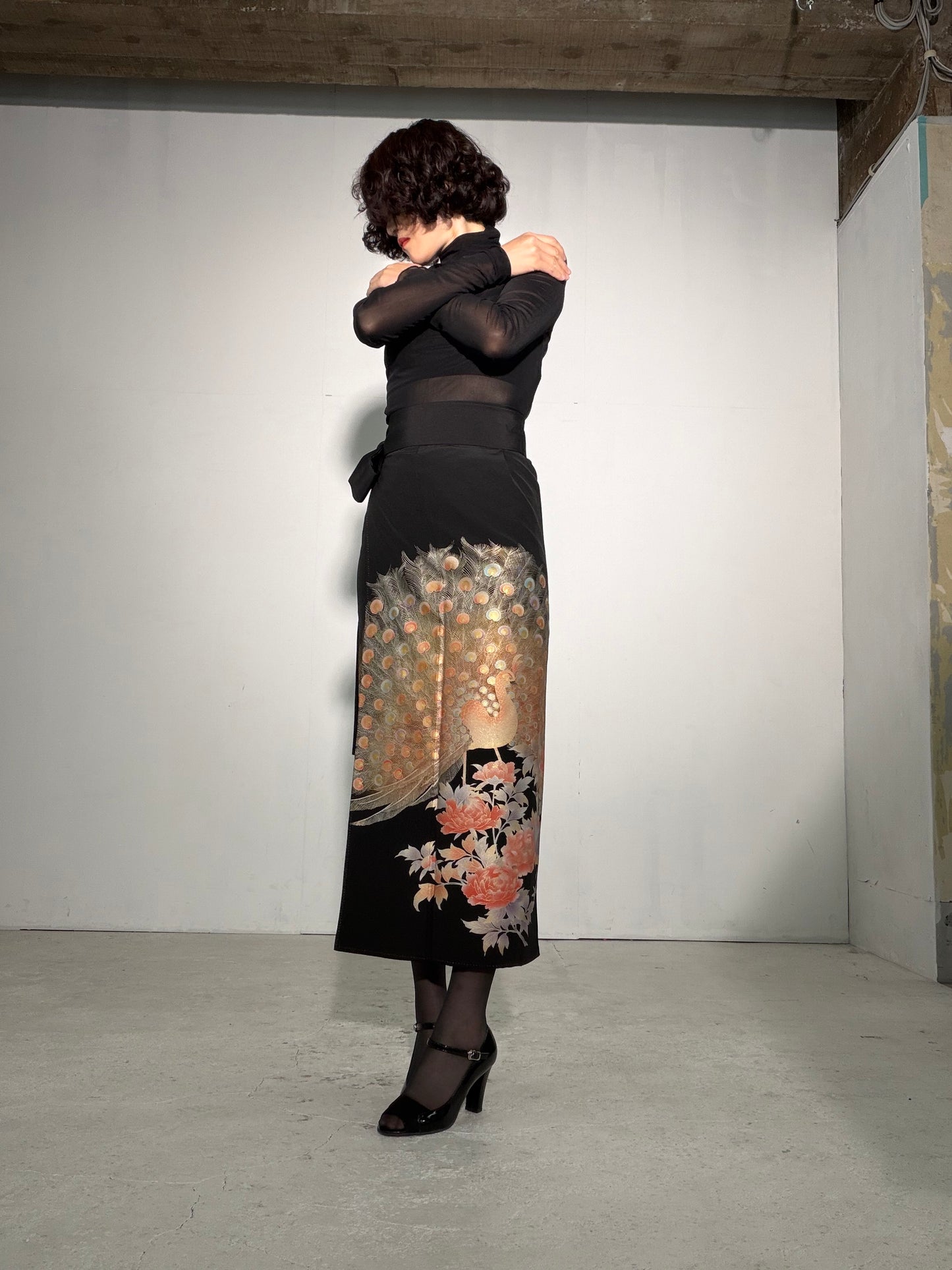 EDO-ZUMA SKIRT UPCYCLED FROM JAPANESE KIMONO "EDO061"