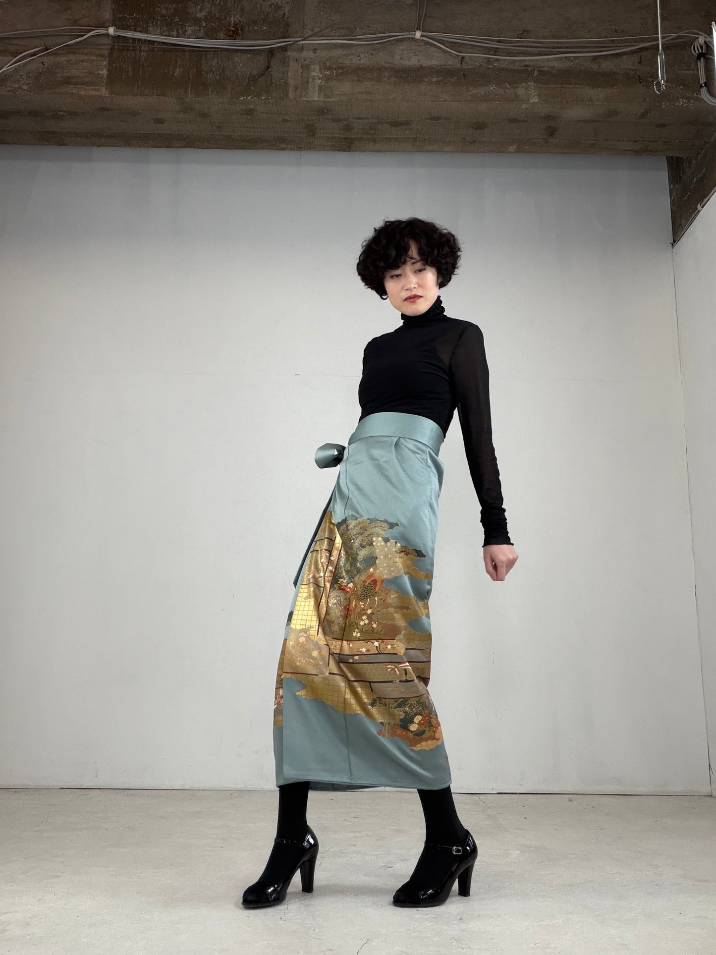 IROTOME SKIRT UPCYCLED FROM JAPANESE KIMONO "IRO112"