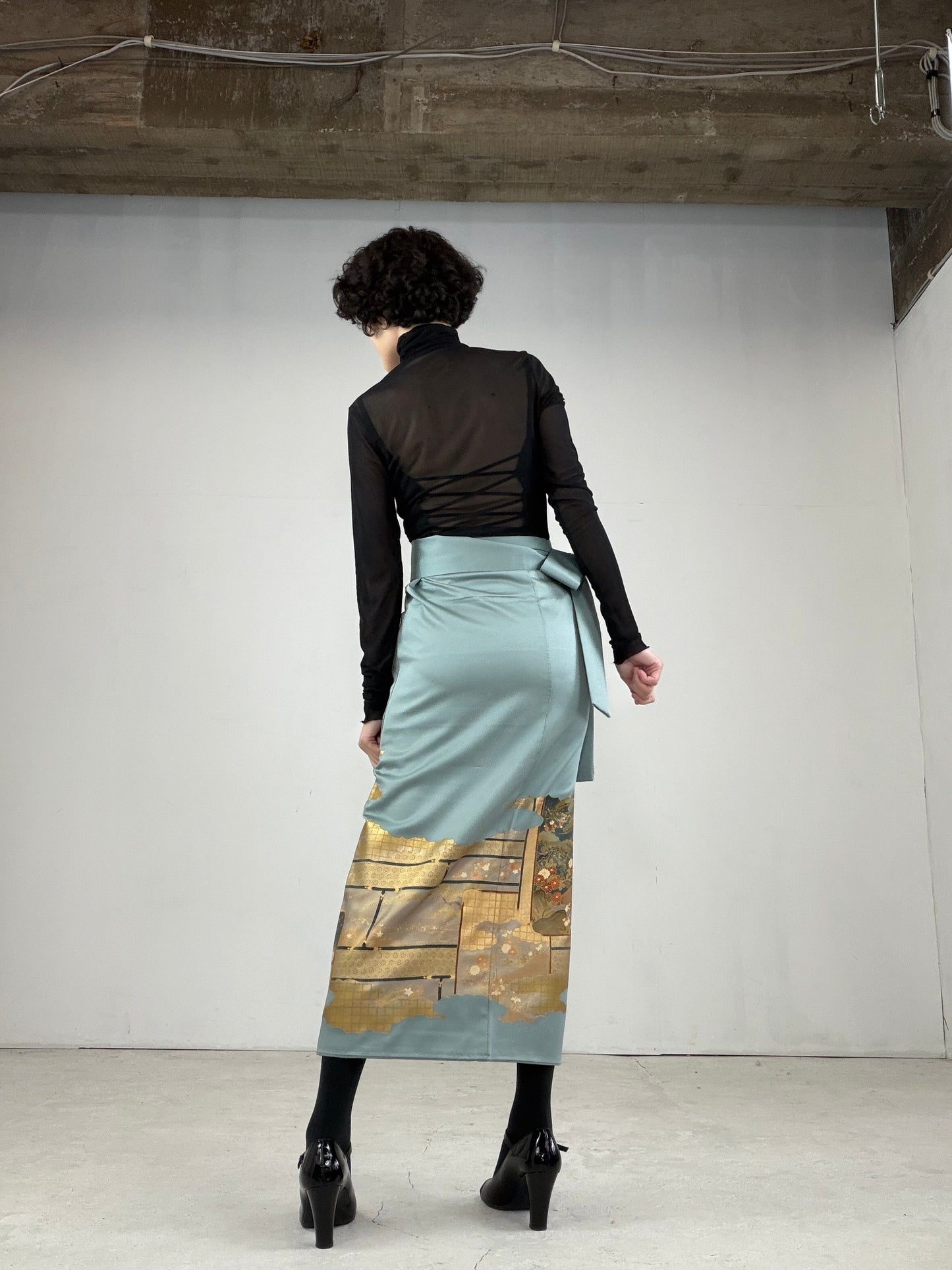 IROTOME SKIRT UPCYCLED FROM JAPANESE KIMONO "IRO112"