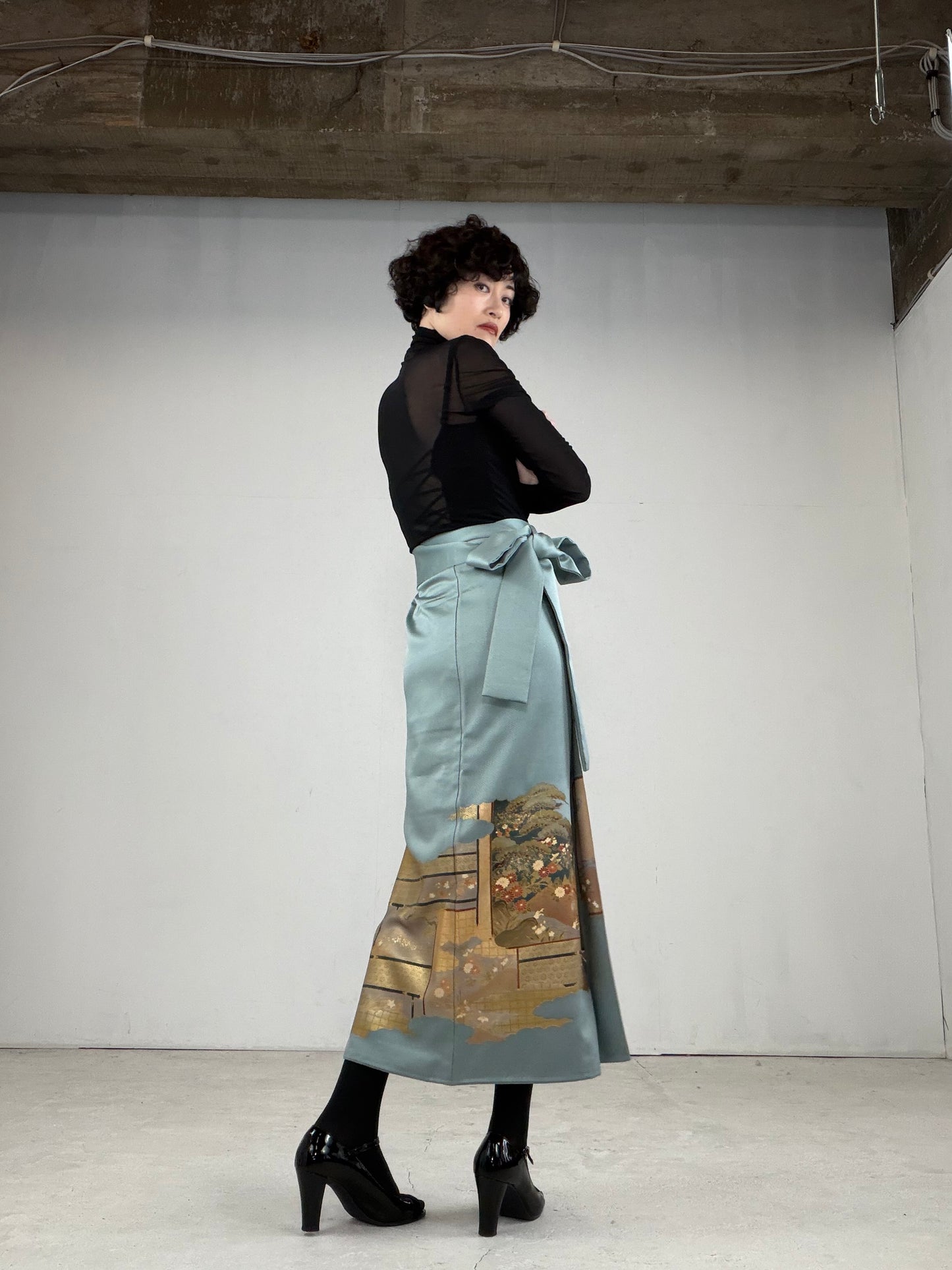 IROTOME SKIRT UPCYCLED FROM JAPANESE KIMONO "IRO112"