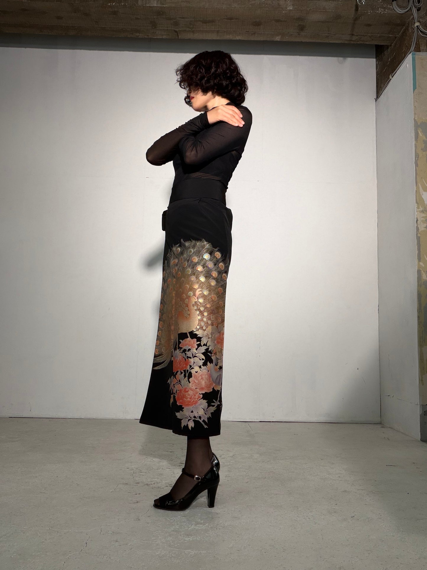 EDO-ZUMA SKIRT UPCYCLED FROM JAPANESE KIMONO "EDO061"