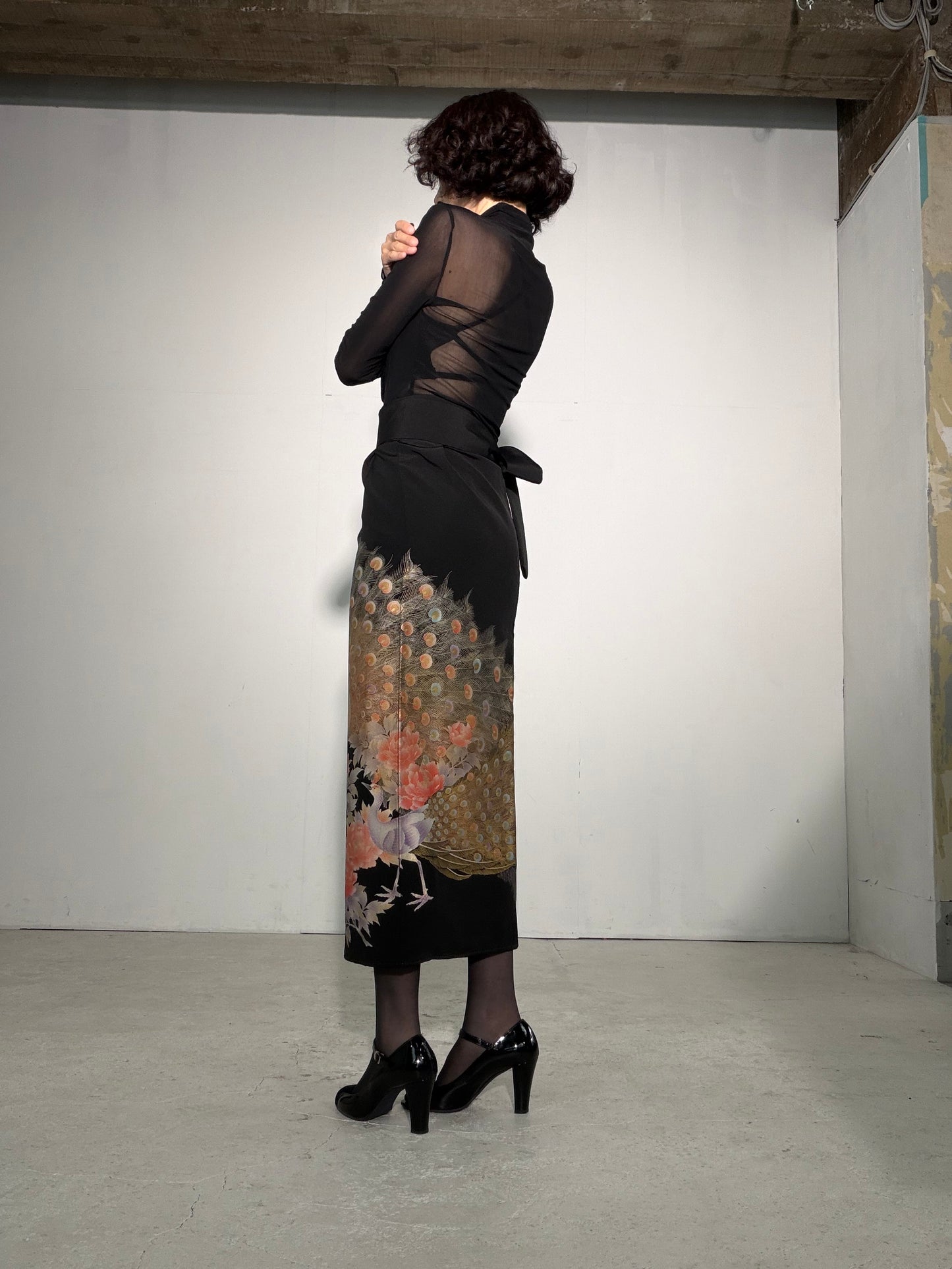 EDO-ZUMA SKIRT UPCYCLED FROM JAPANESE KIMONO "EDO061"