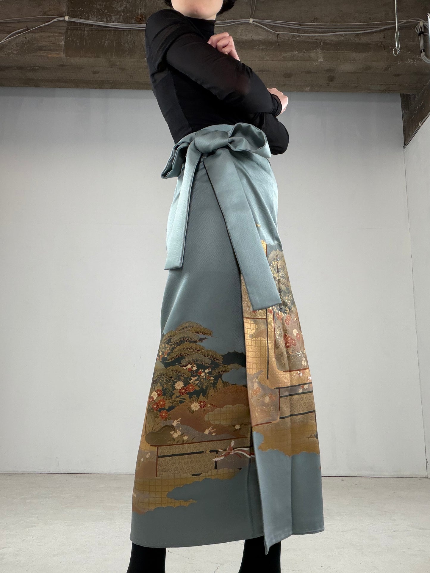 IROTOME SKIRT UPCYCLED FROM JAPANESE KIMONO "IRO112"